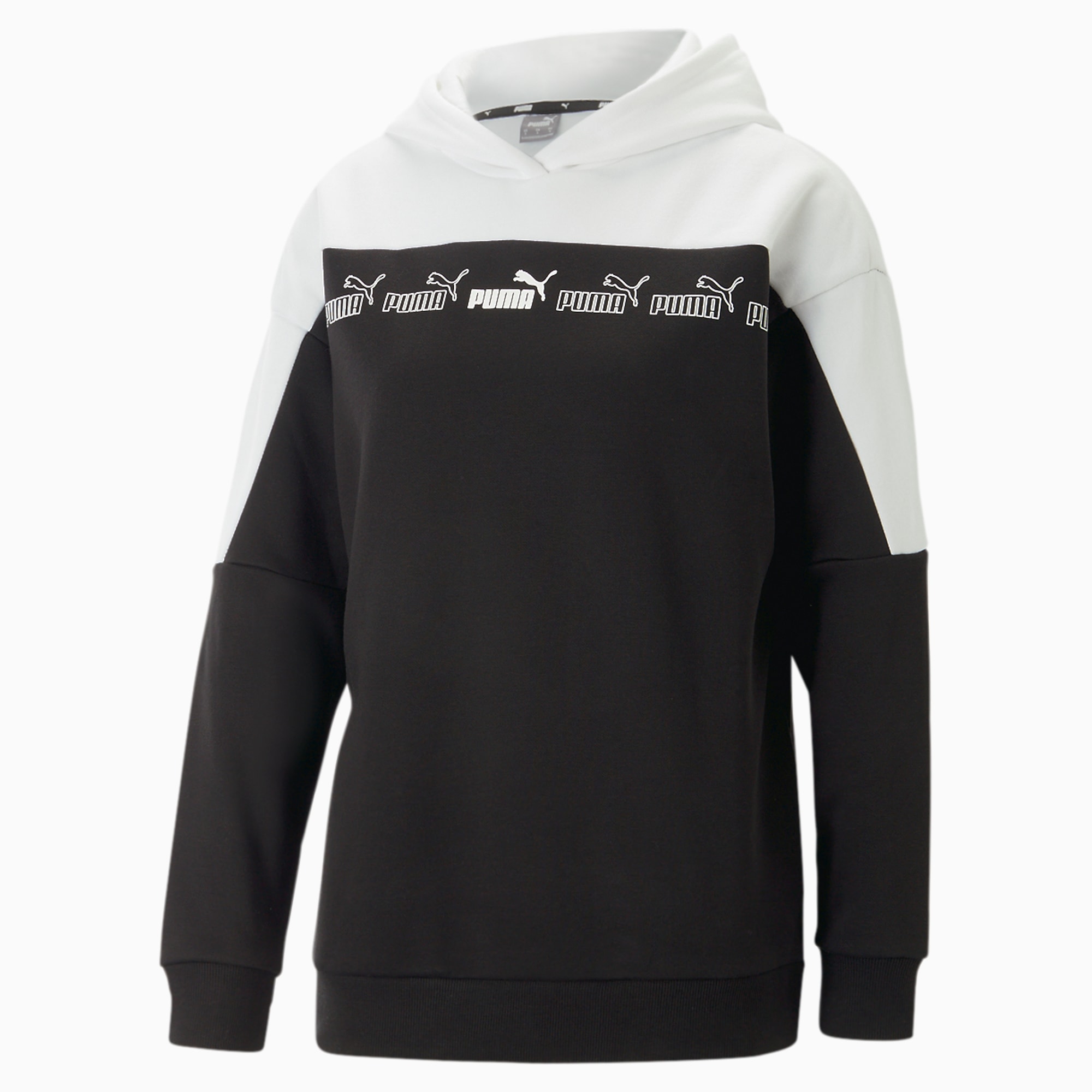 Around the Block Hoodie Damen, Puma Black-Puma White, extralarge