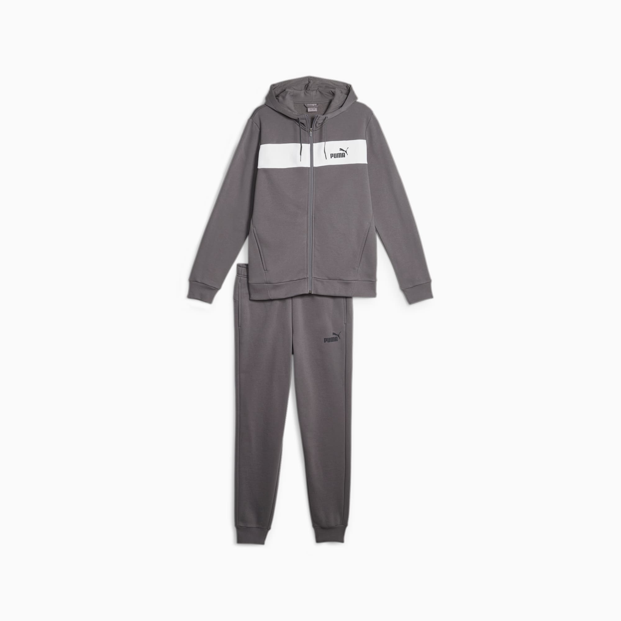 Puma football tracksuit in black with grey panels clearance