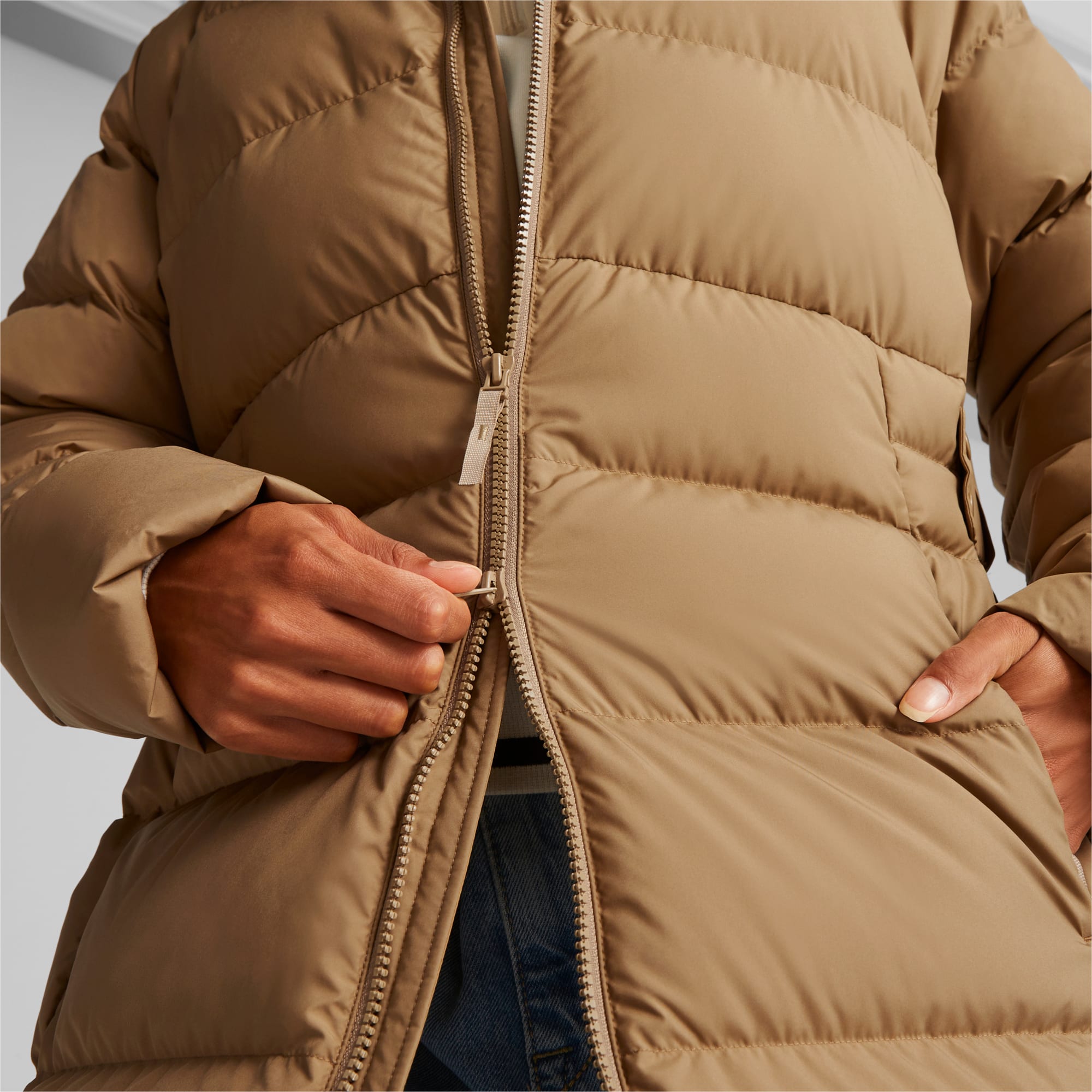 Adomi women's long hooded down shop coat