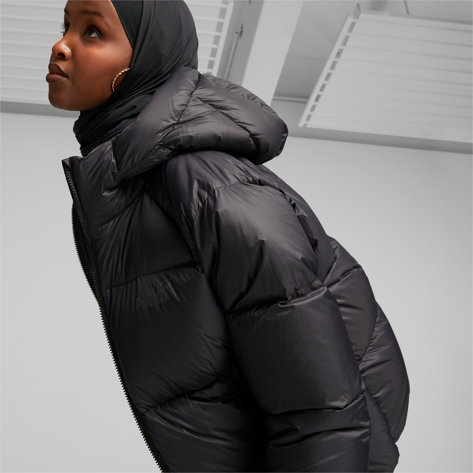 Womens black shop down puffer jacket