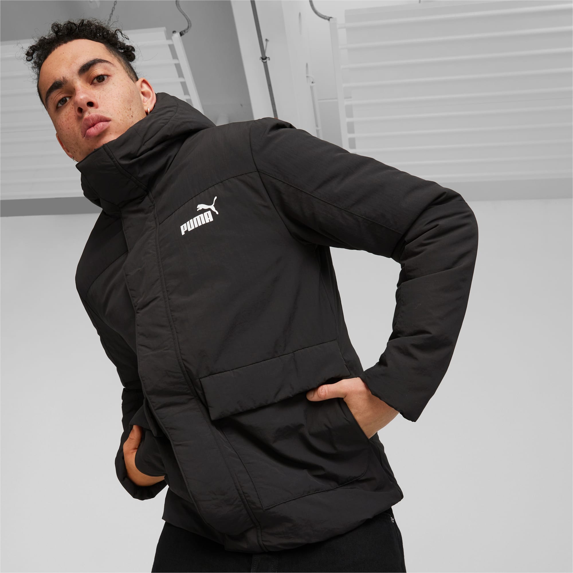1000円OFF【PUMA フーデッドパデッド　中綿ジャケットＬサイズ】 PUMA プーマ 中綿ジャケット メンズ PUMAジャケット 中わた 防寒