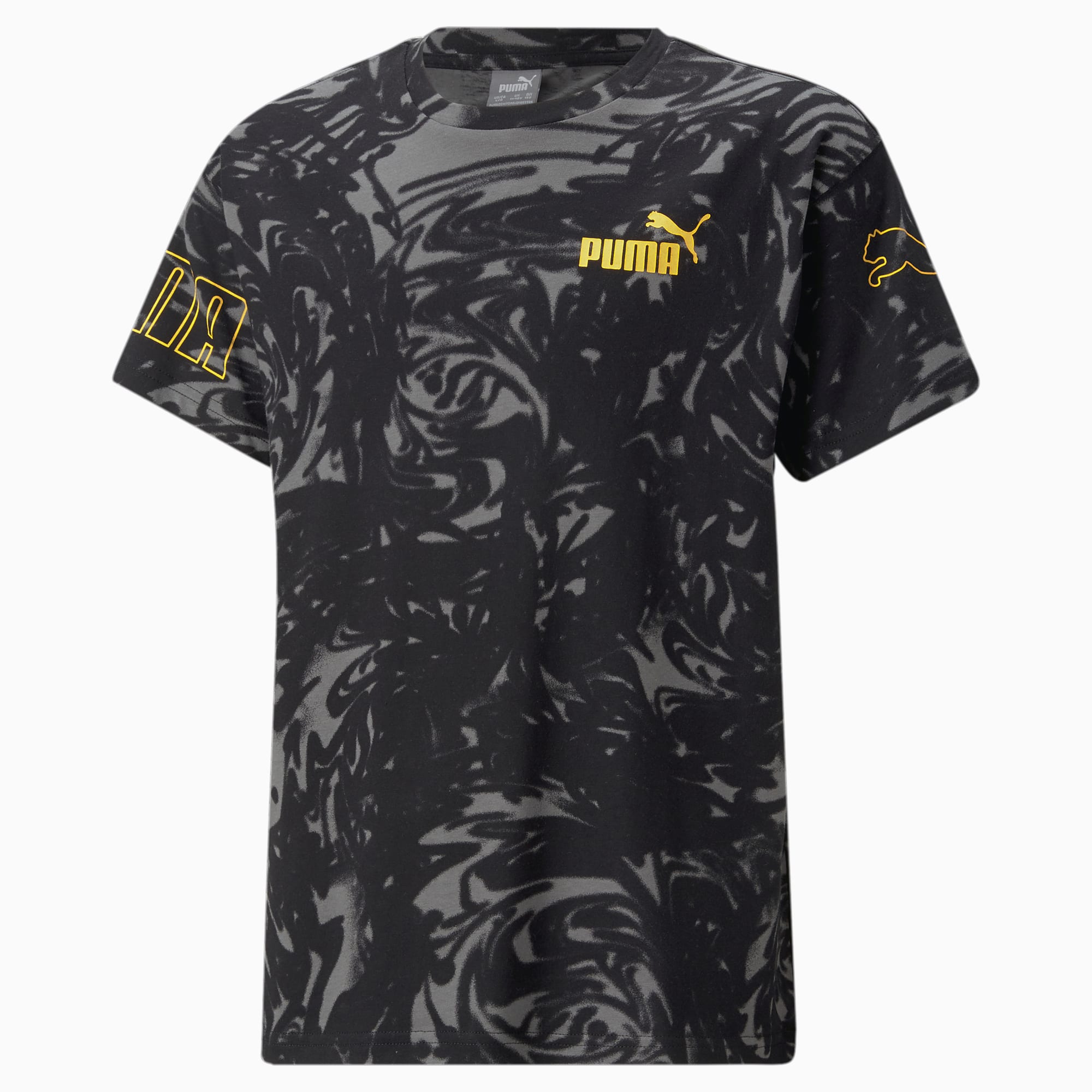 PUMA』ビッグロゴトレーニングウエア 半袖 Tシャツ(160)紺 黄色 - 通販