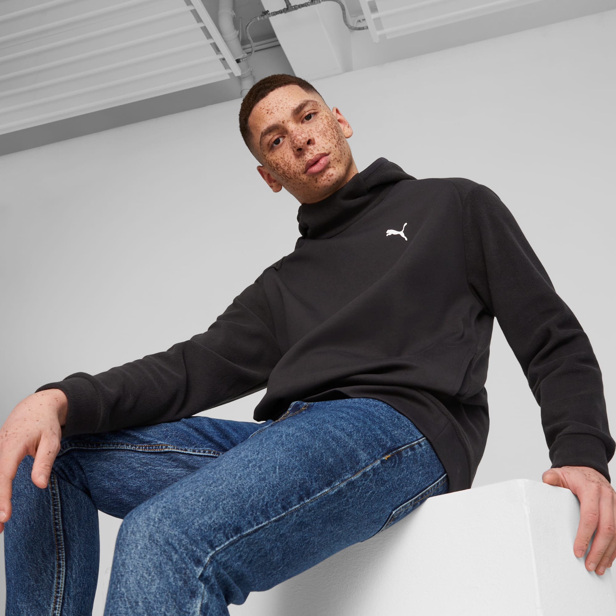 Puma oversized cheetah print polar fleece jumper 2025