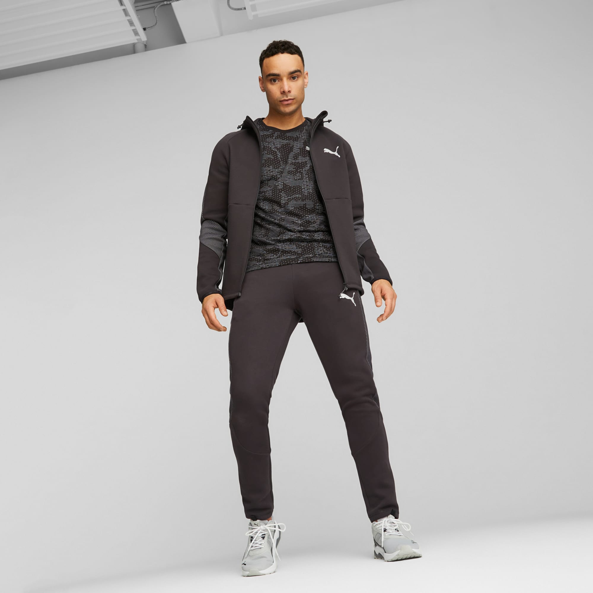 EVOSTRIPE Full Zip Men s Hoodie PUMA Black PUMA SHOP ALL PUMA PUMA