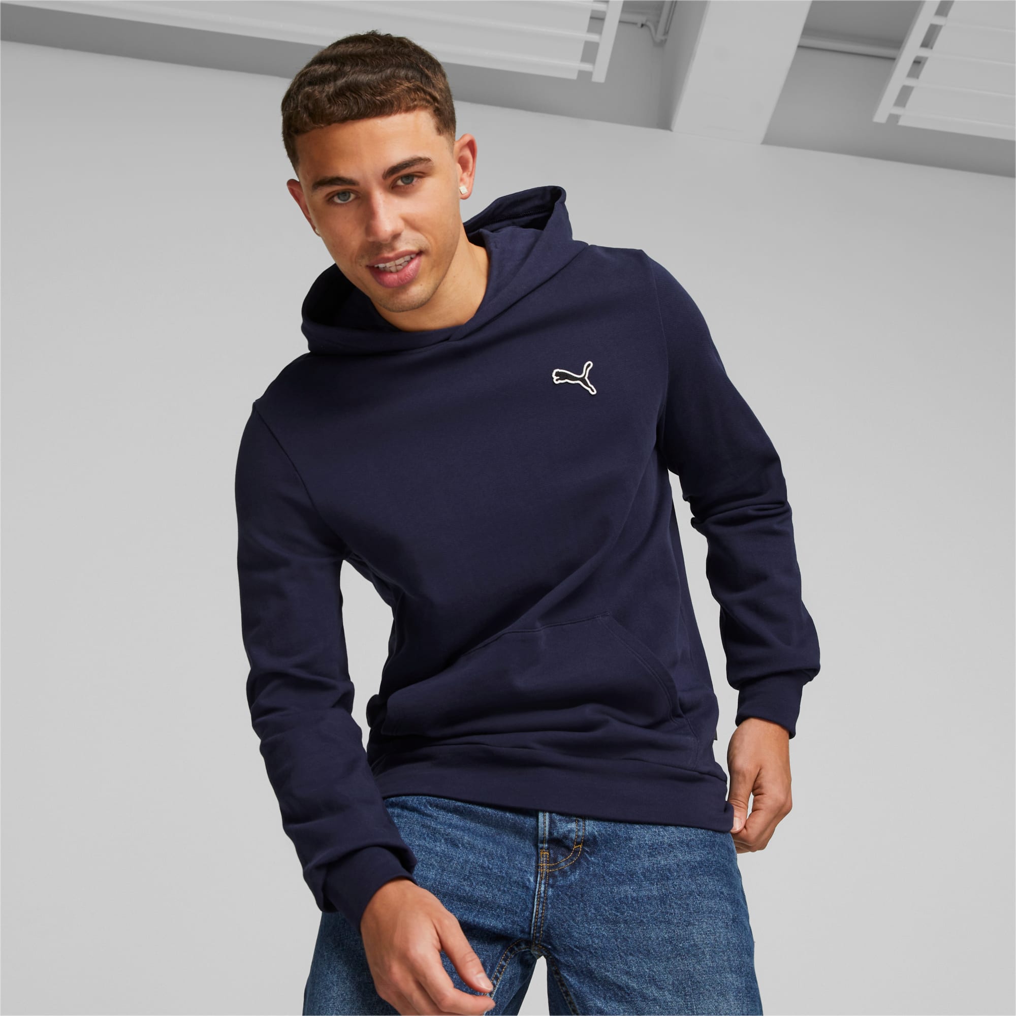Navy puma hoodie cheap
