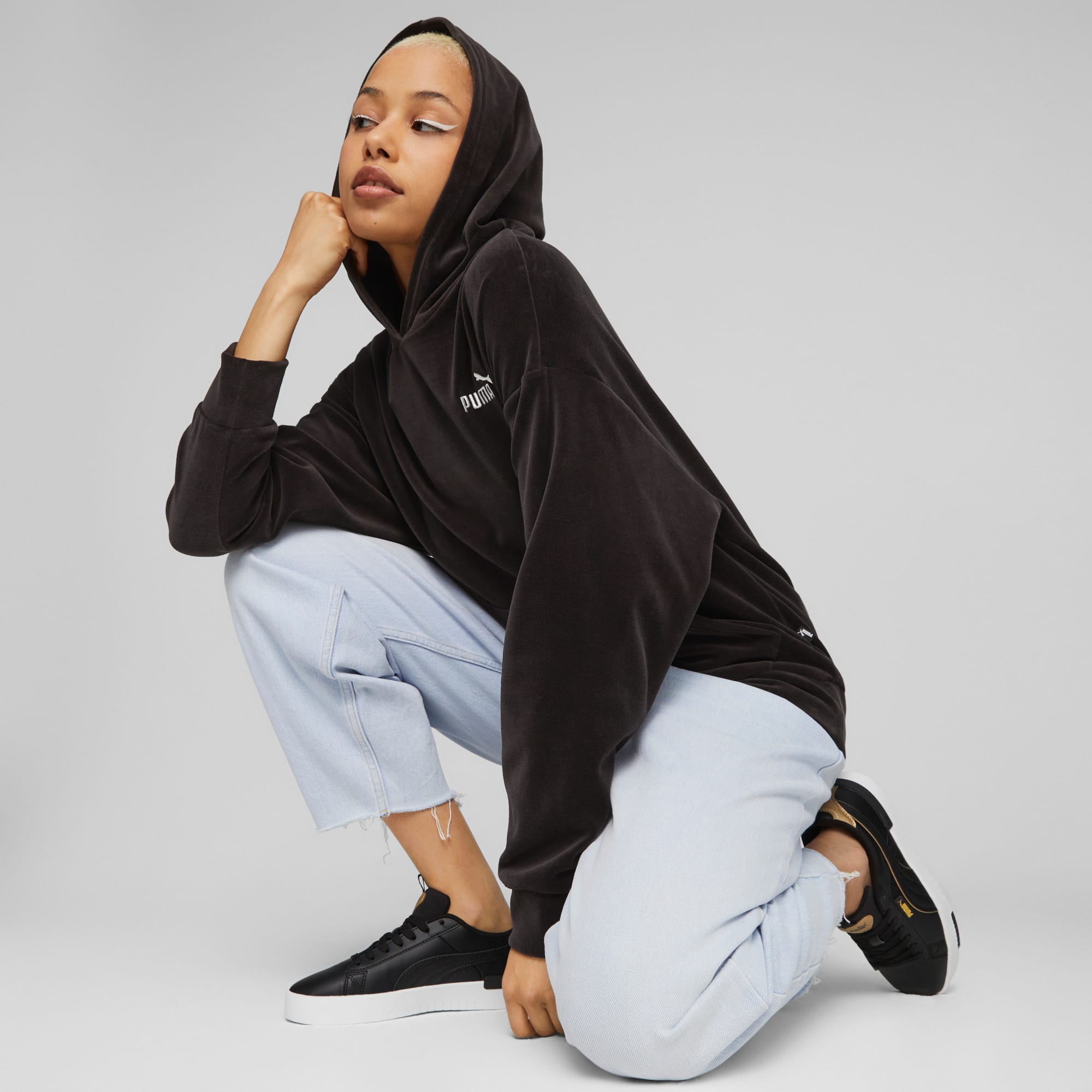 Essentials Elevated Velour Women's Hoodie | PUMA