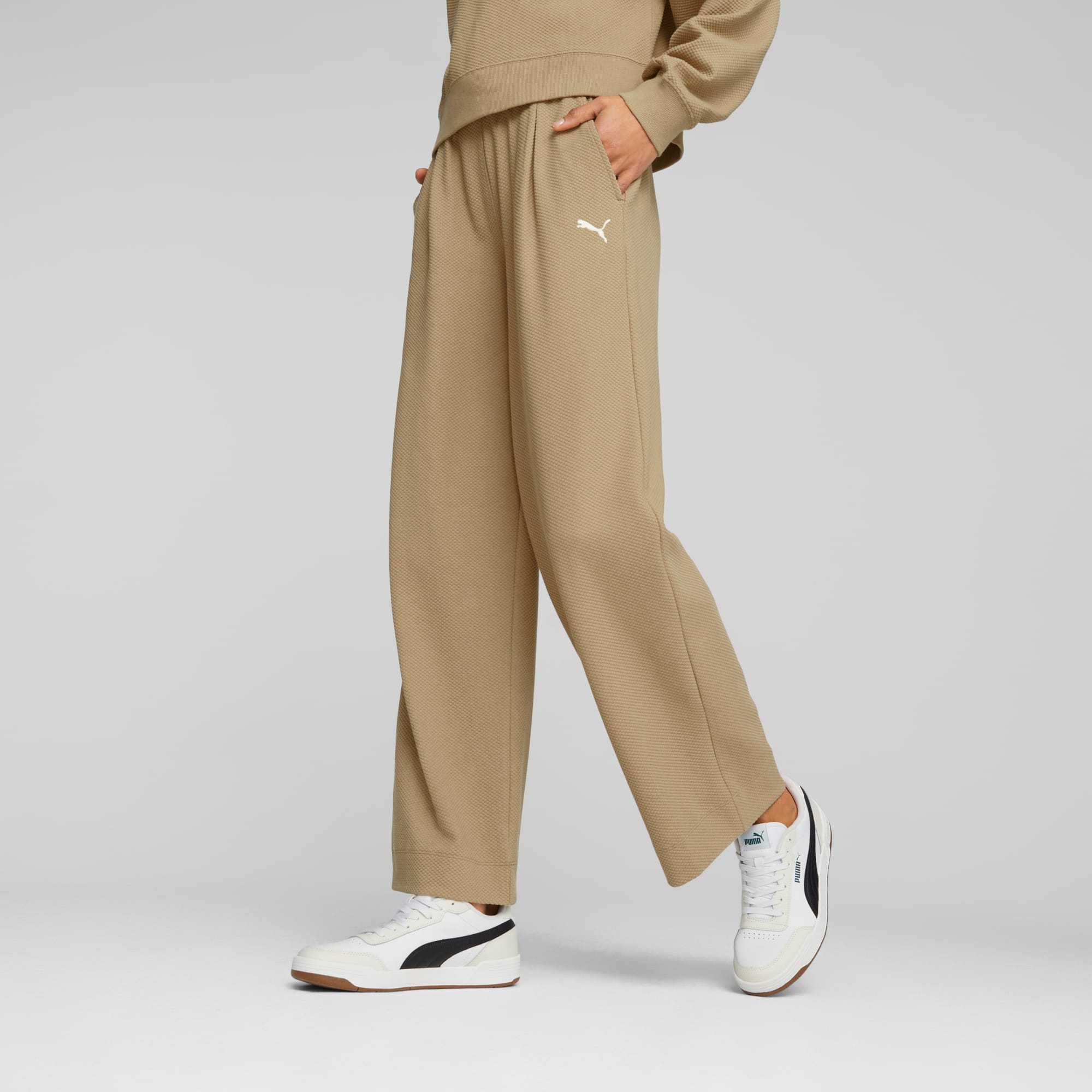 PUMA Wide Leg Sweatpants in Brown