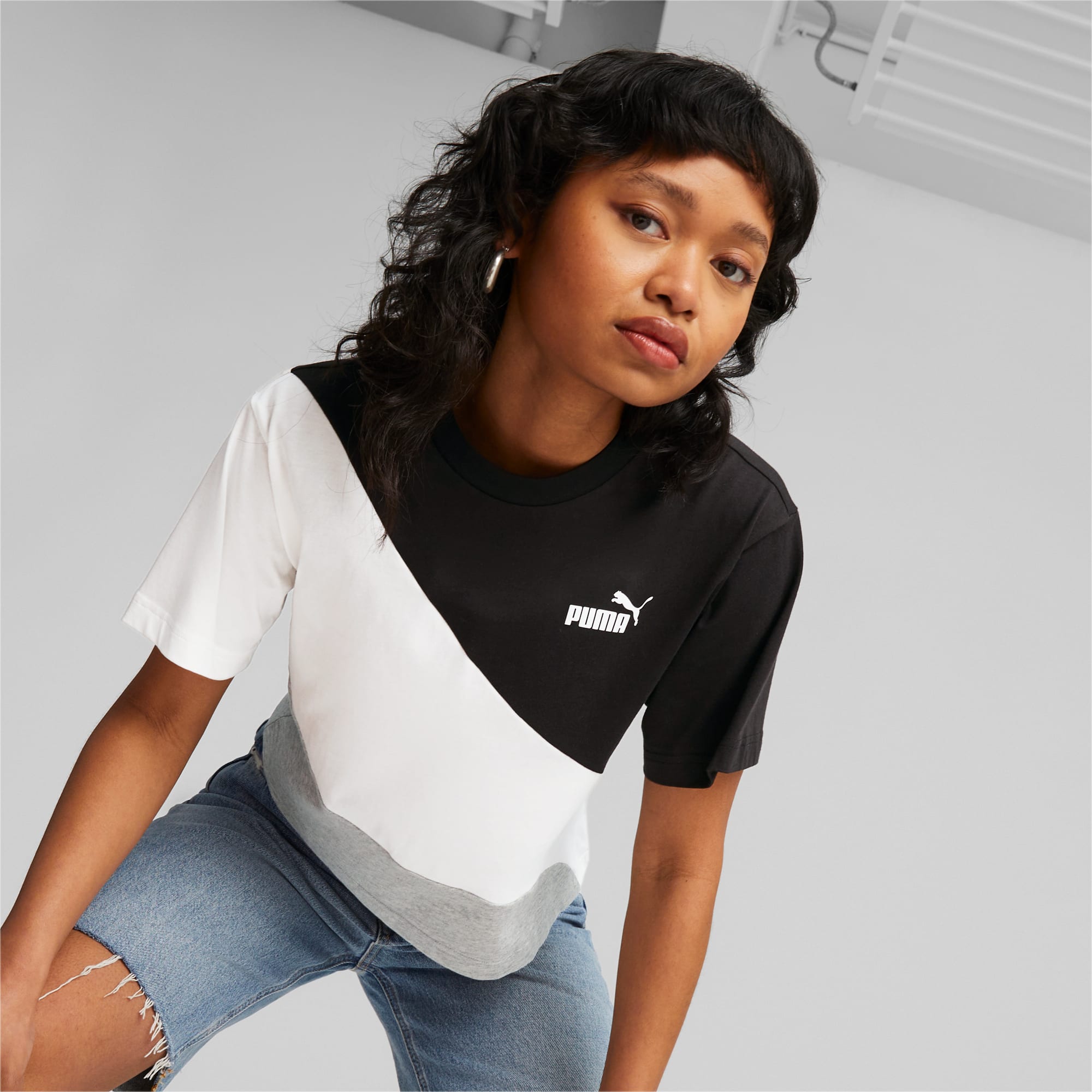 Camiseta Puma Mujer Power Tape Cropped Tee // Camiseta Puma Negra barata