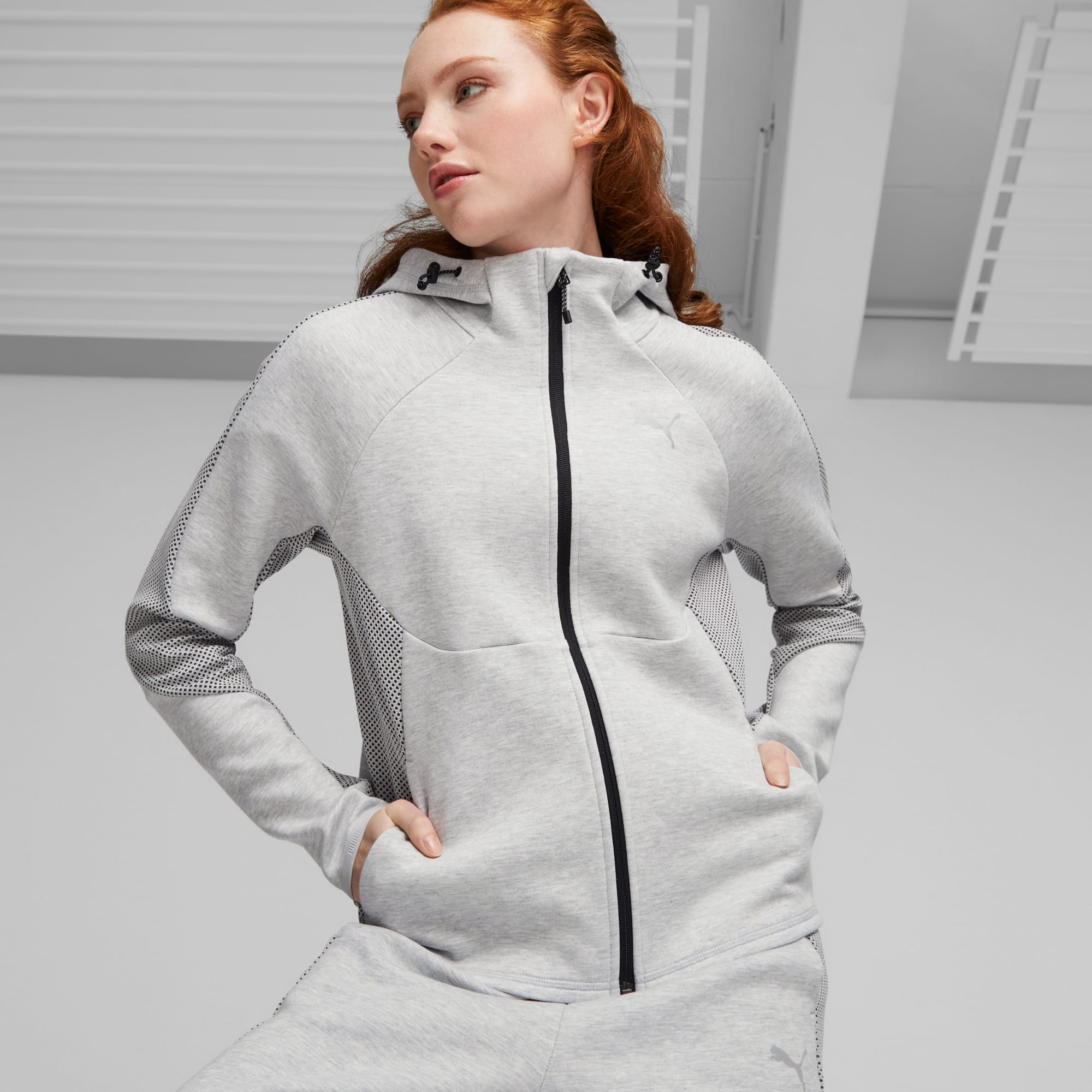 EVOSTRIPE Women s Full Zip Hoodie PUMA Shoes PUMA