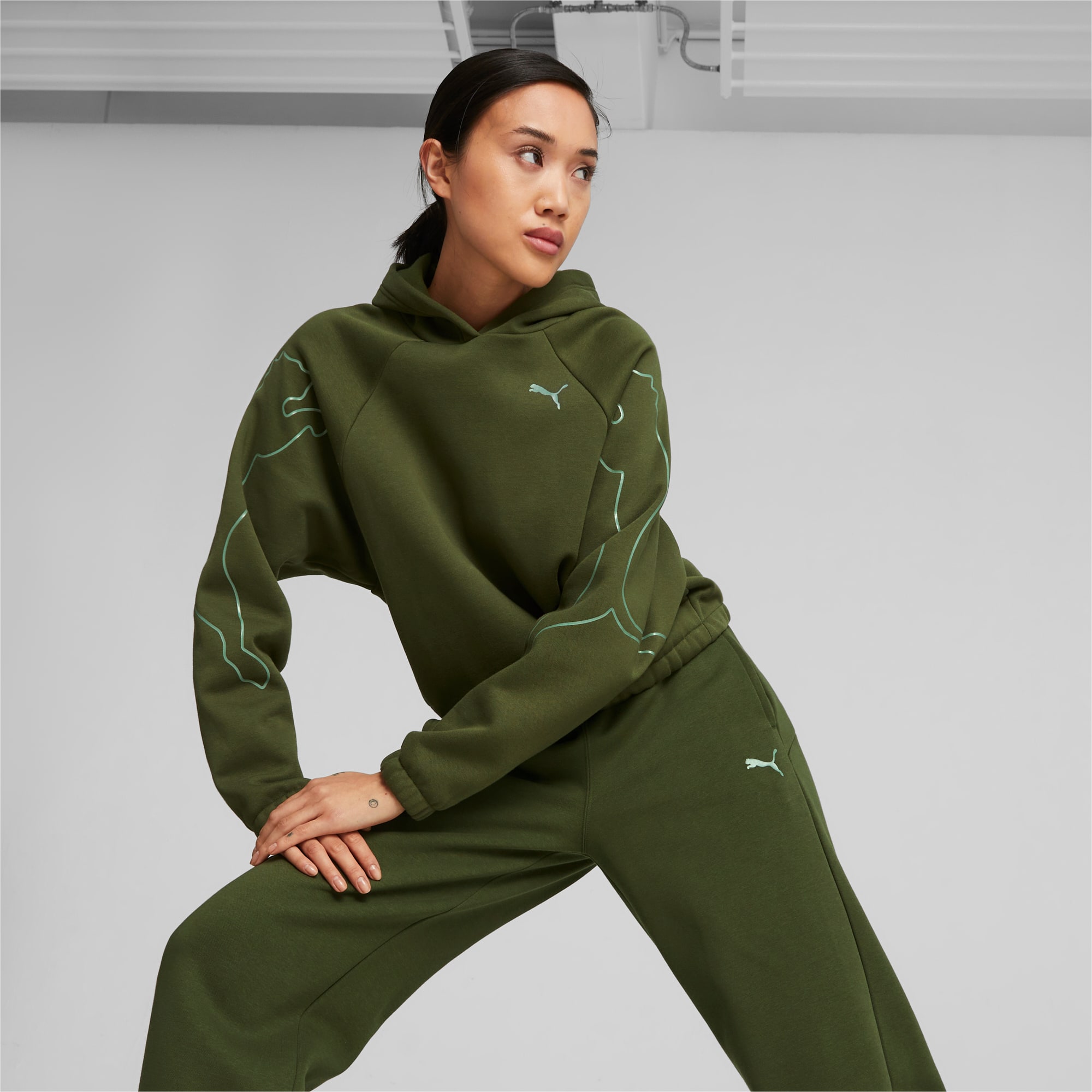 PUMA MOTION Cat Women s Hoodie Myrtle PUMA SHOP ALL PUMA PUMA