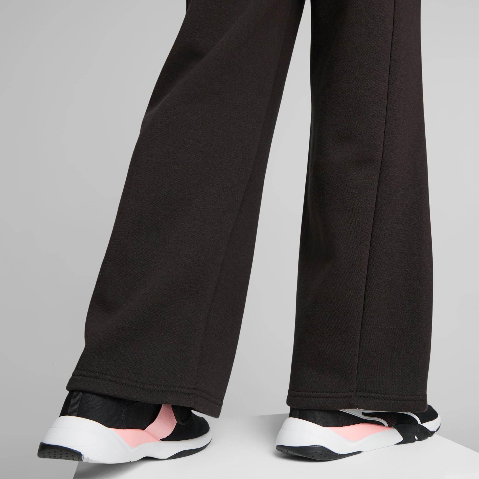 Straight-leg Sweatpants - Black/white - Ladies