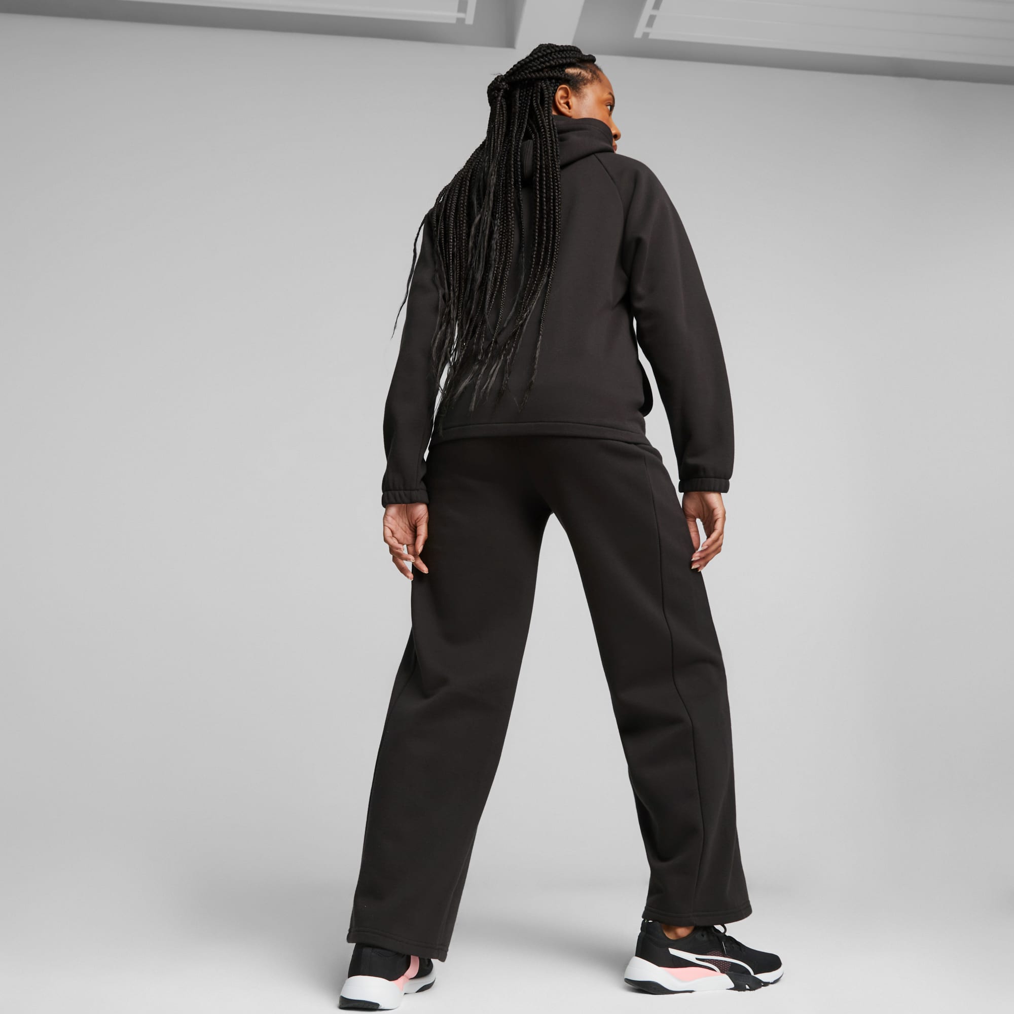 Straight Leg Womens Sweatpants  Black Straight Leg Sweatpants