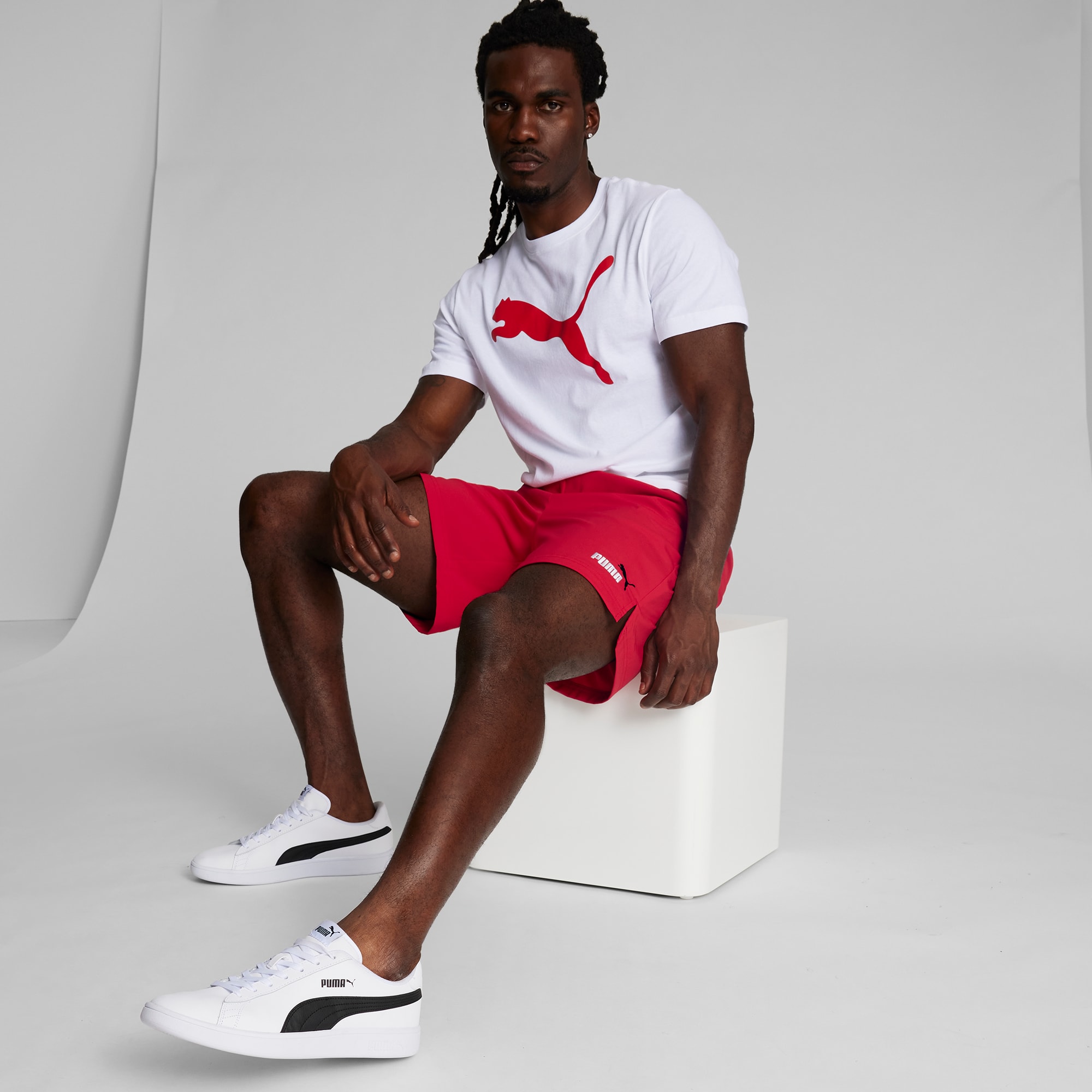 Red puma shorts store