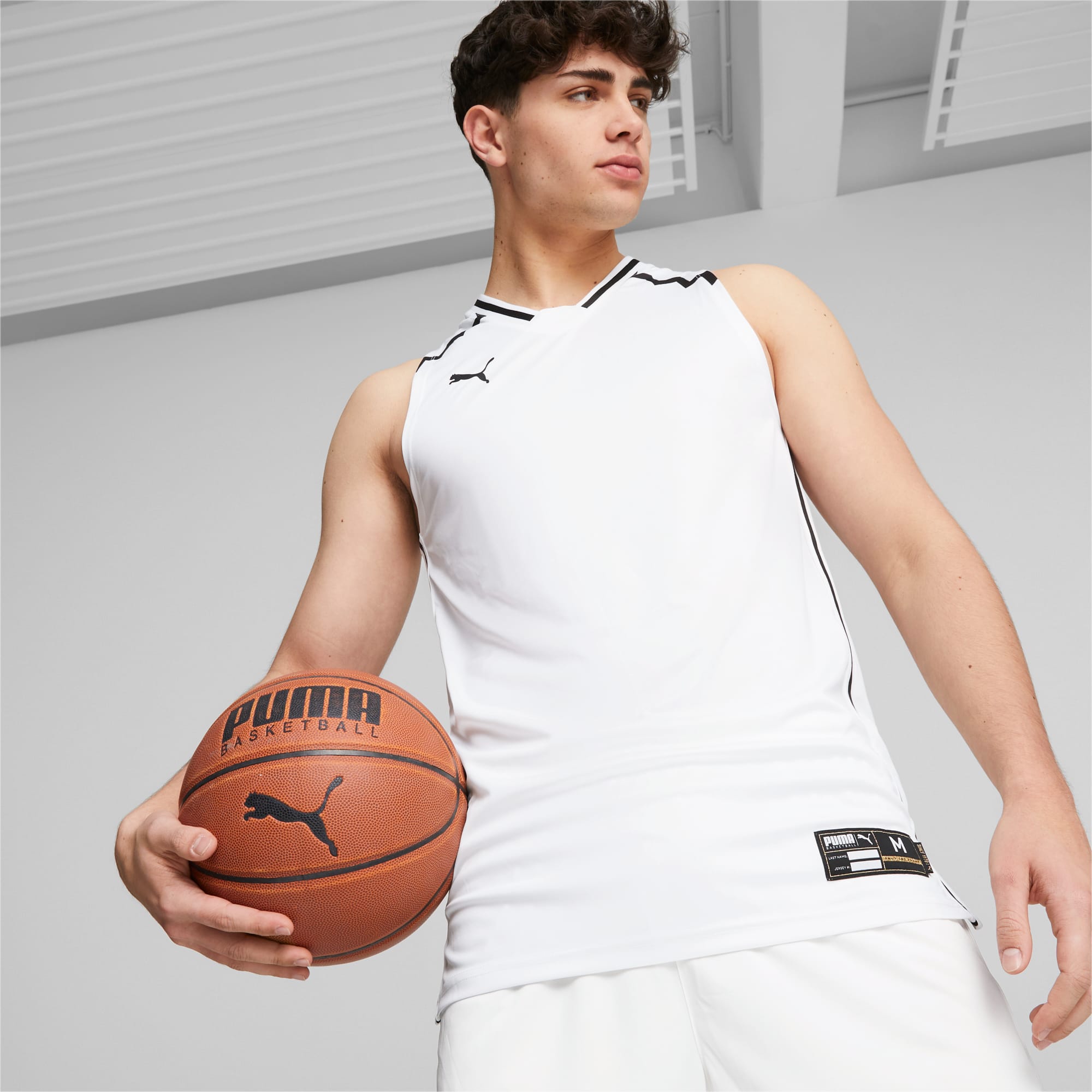 Hoops Team Basketball Jersey Men, PUMA White, large