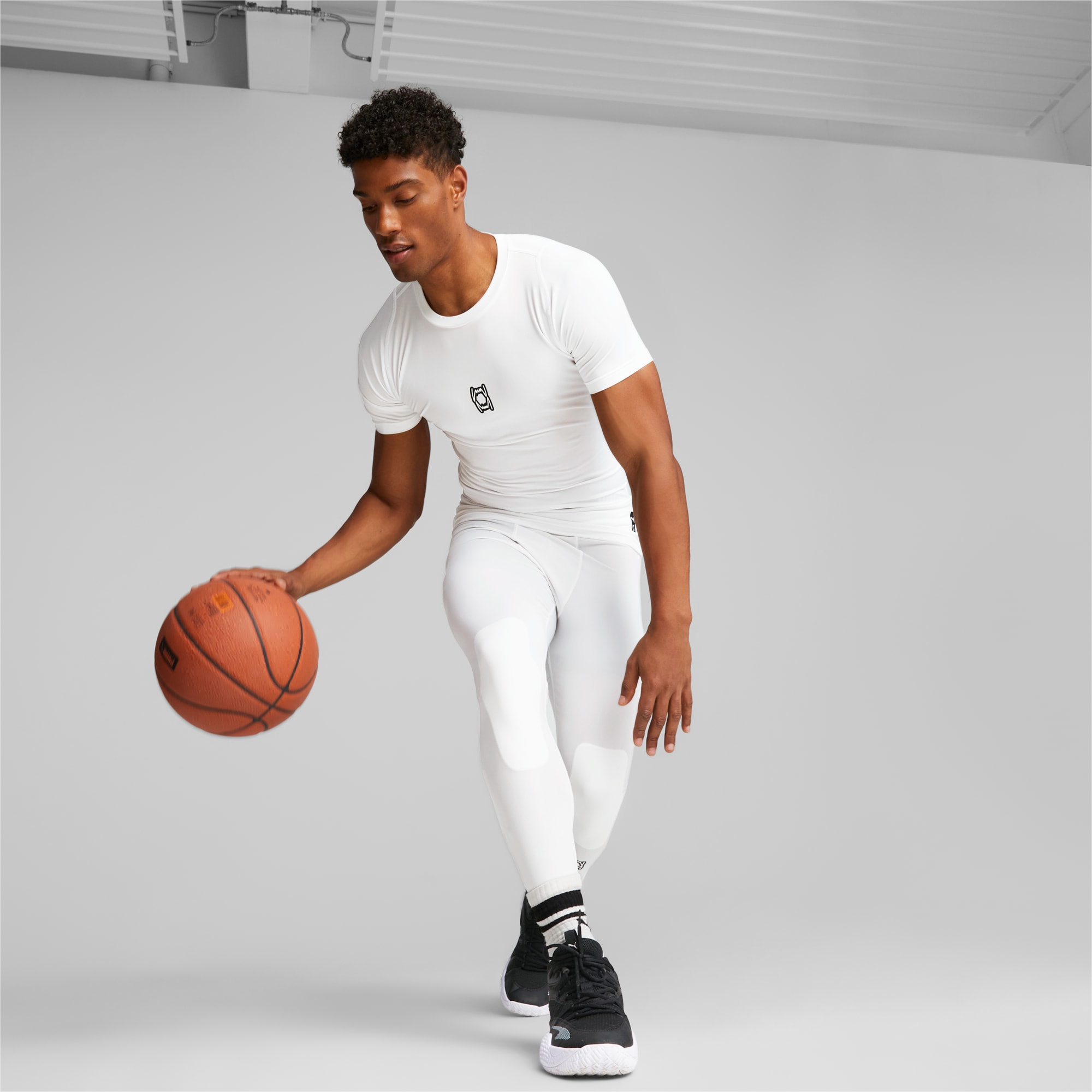 Hoops Team Basketball Tee Men, PUMA White, large