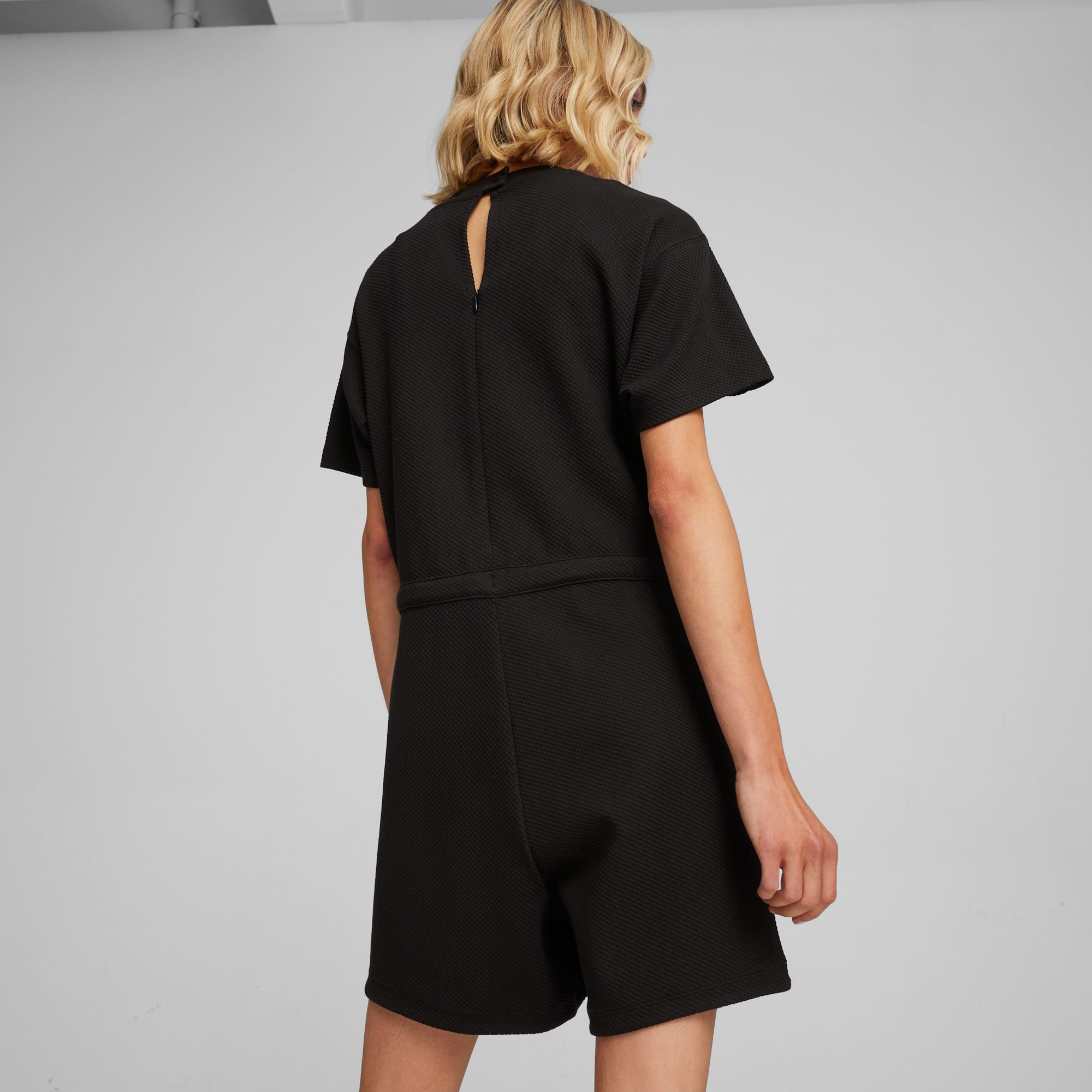 Black jumpsuit shorts hot sale