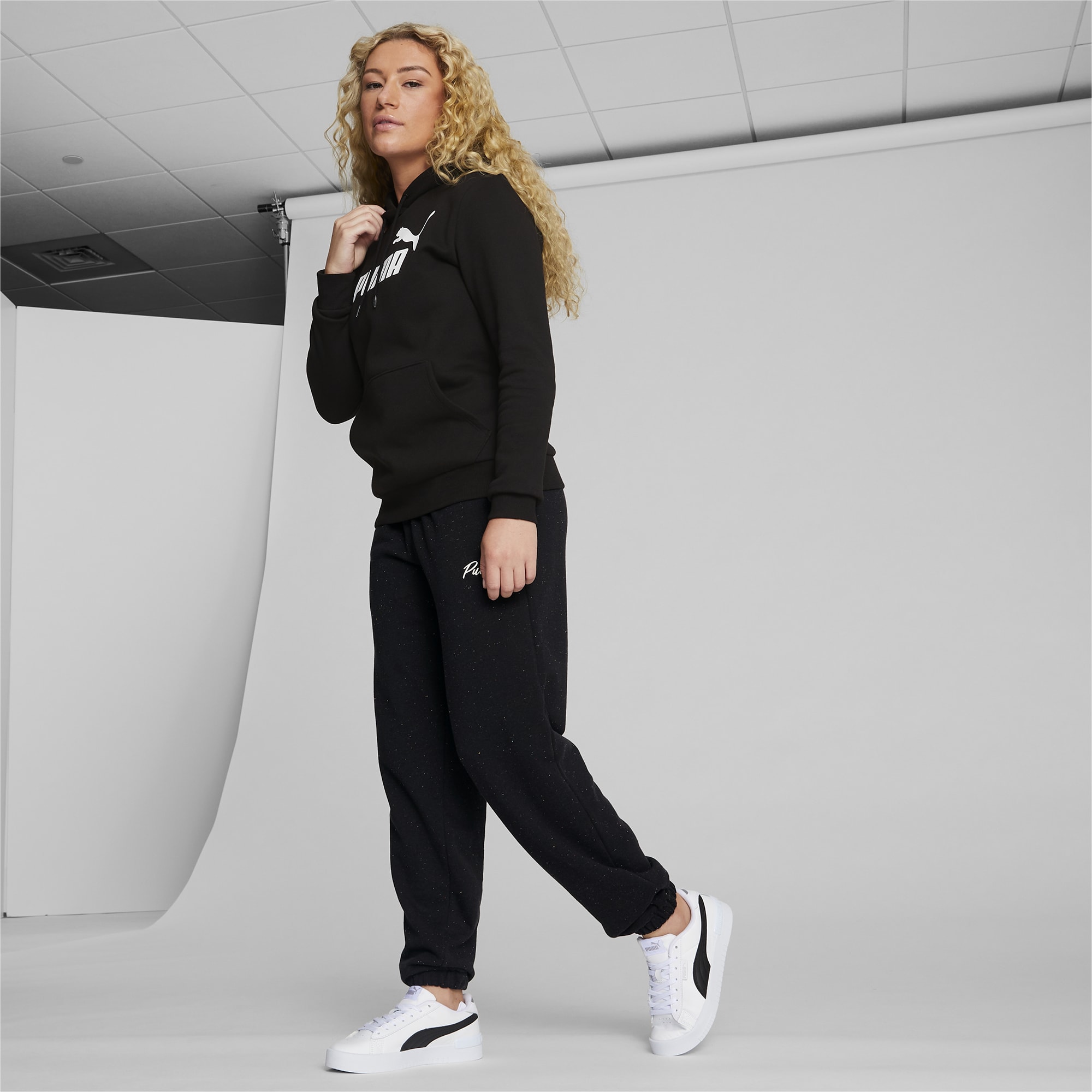 Buy Puma women sportwear fit graphic print pull on track pants black Online
