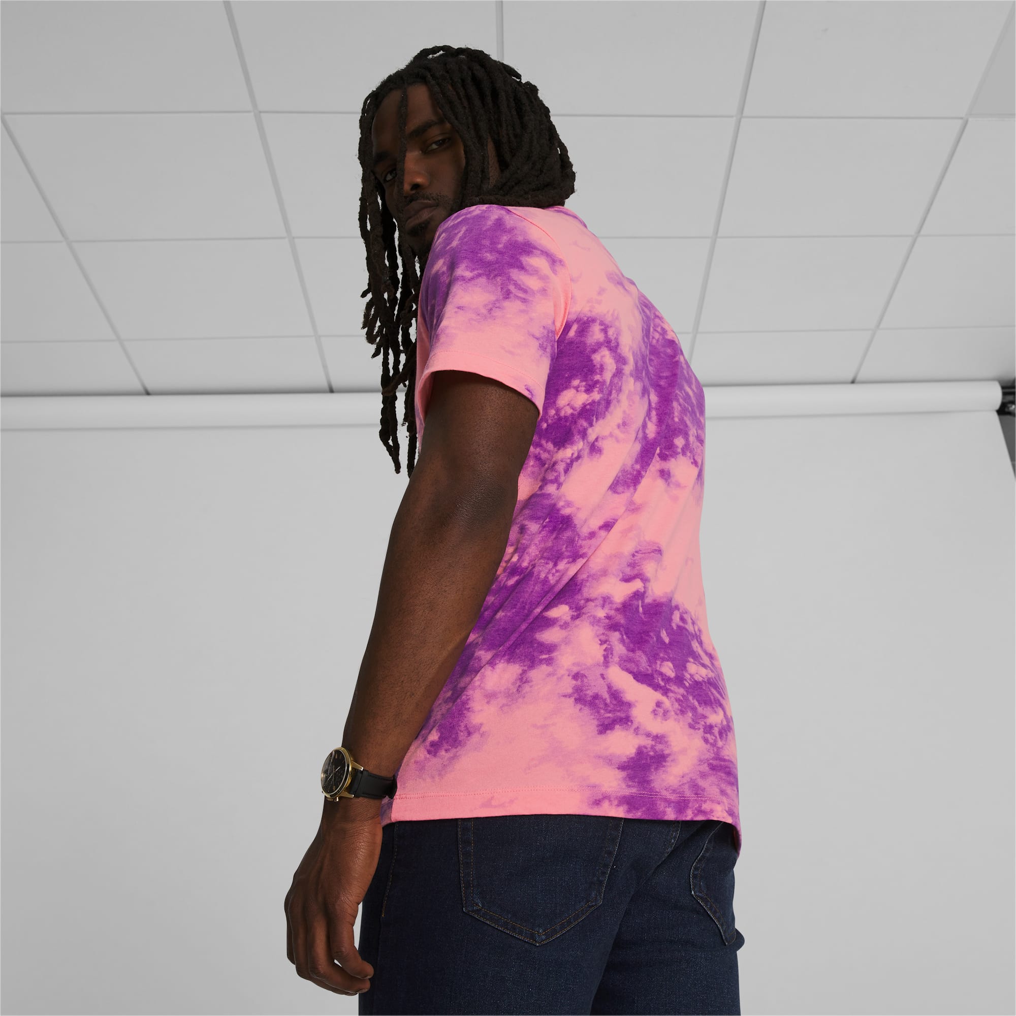 Pink tie top dye shirt mens