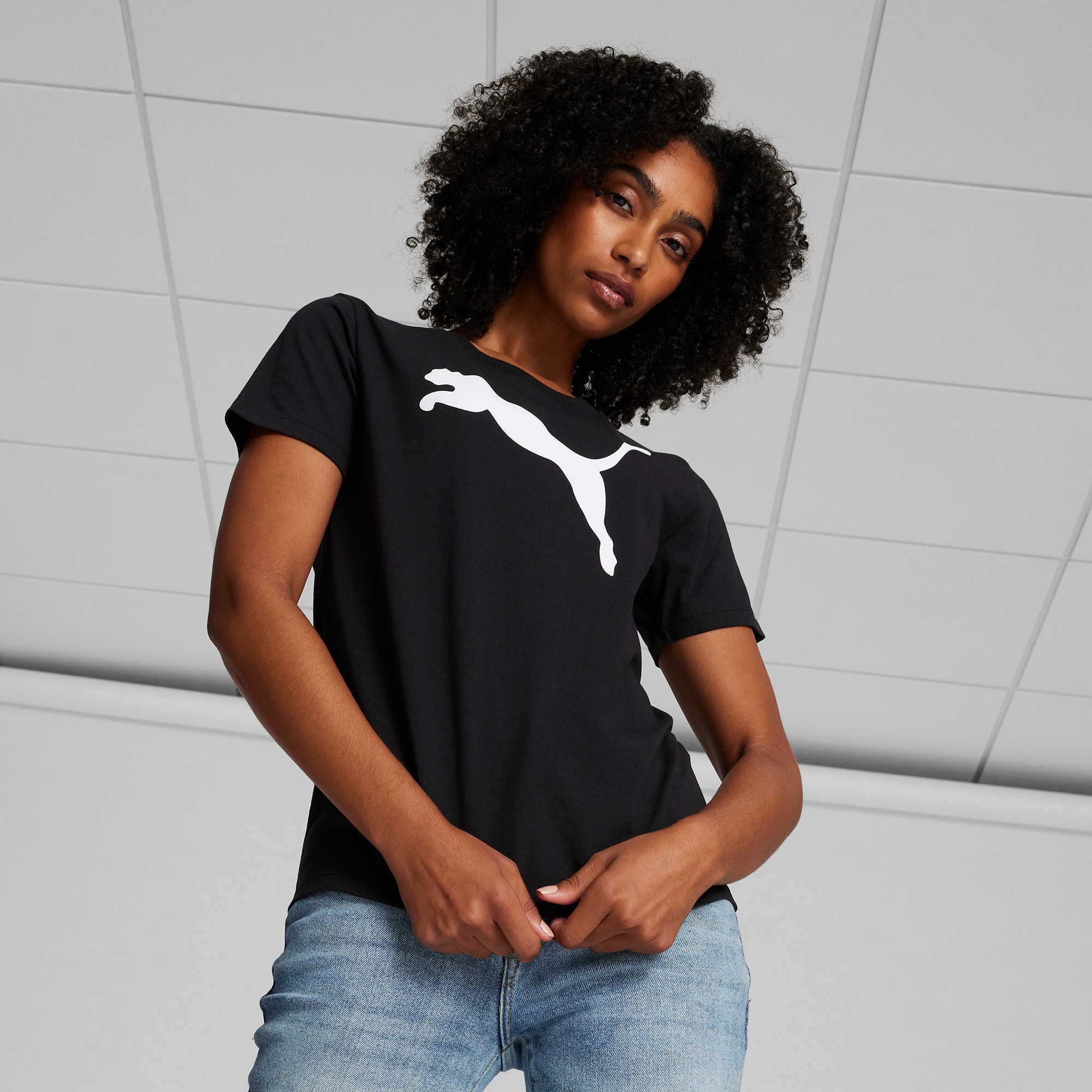 Essentials Big Cat Logo Women's Tee | PUMA