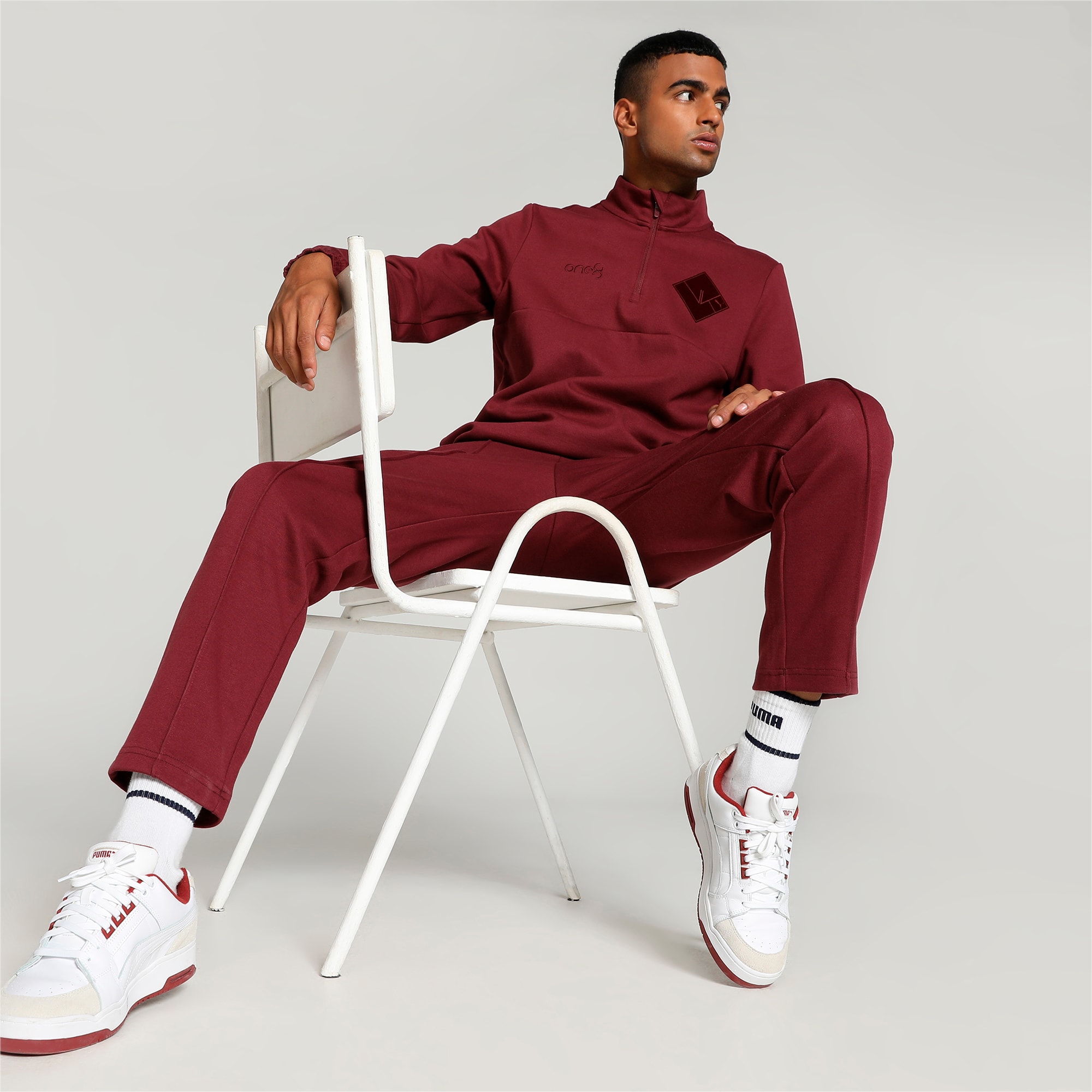 Puma burgundy tracksuit clearance