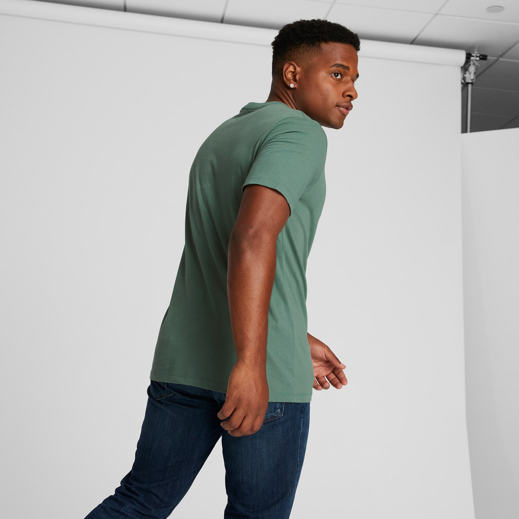 Puma olive green t shirt sales