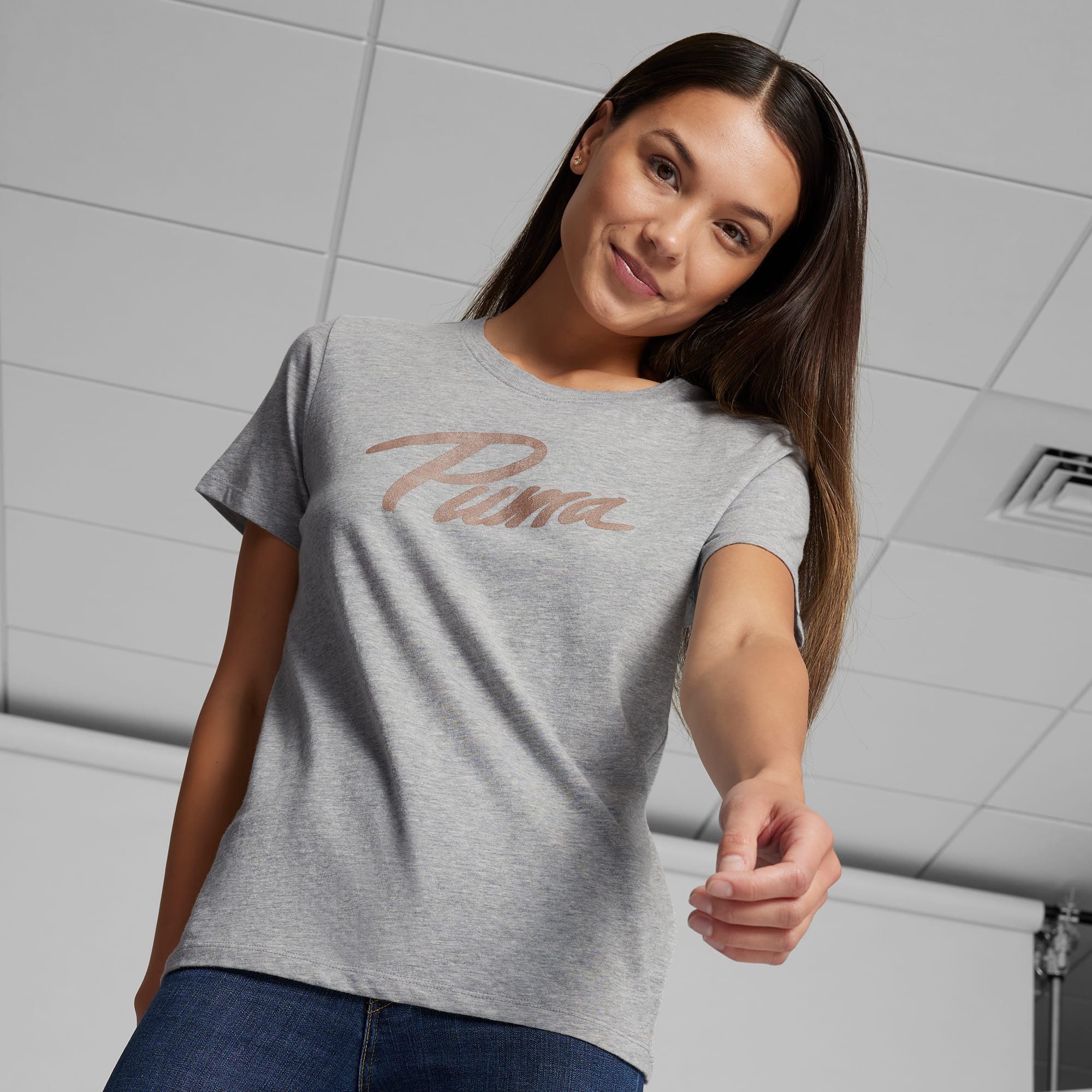 Tシャツ・カットソー DONDUP Woman T-Shirt Grey DS034JF0350DIV4 920 Women's Heavy Weight Crew Neck Short Sleeve Silhouette T