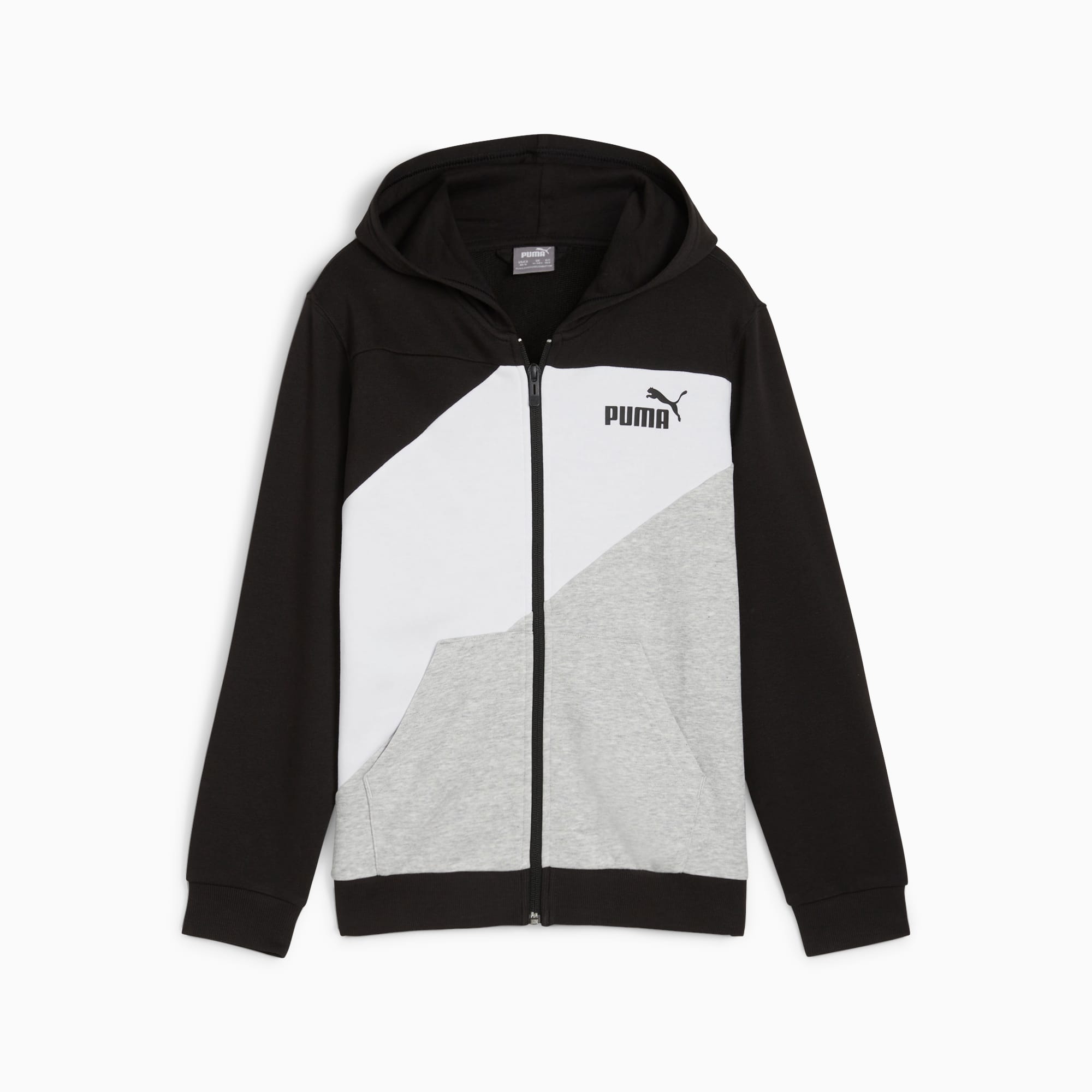 PUMA POWER Colorblock Big Kids' Full-zip Hoodie | PUMA