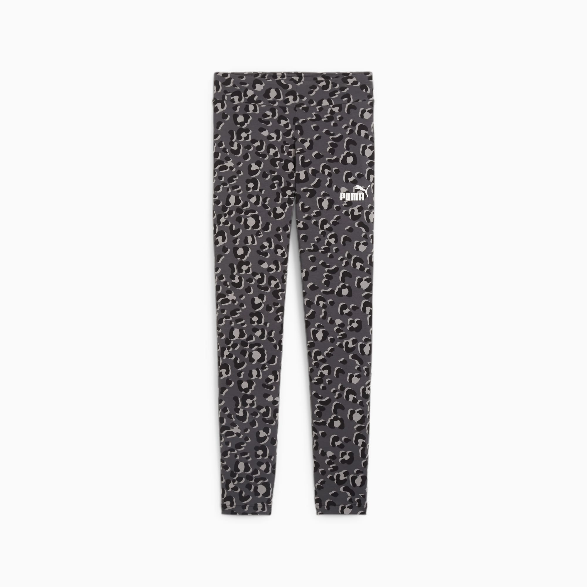 Puma ESS Women's Leggings Charcoal Leopard Print Size XL