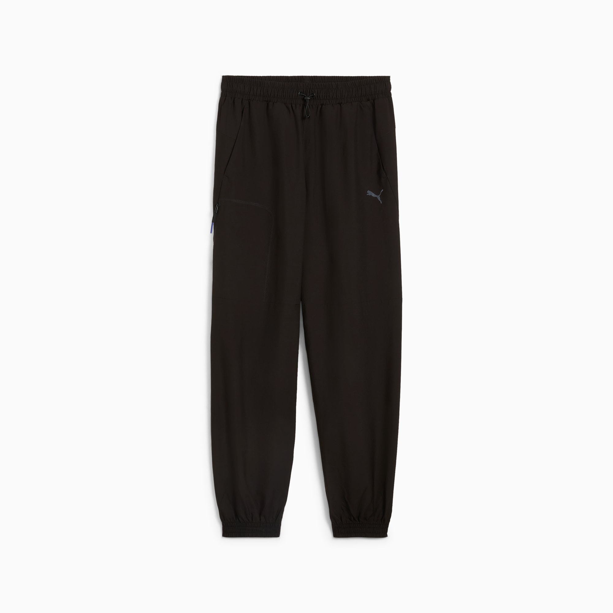Black woven track pants on sale