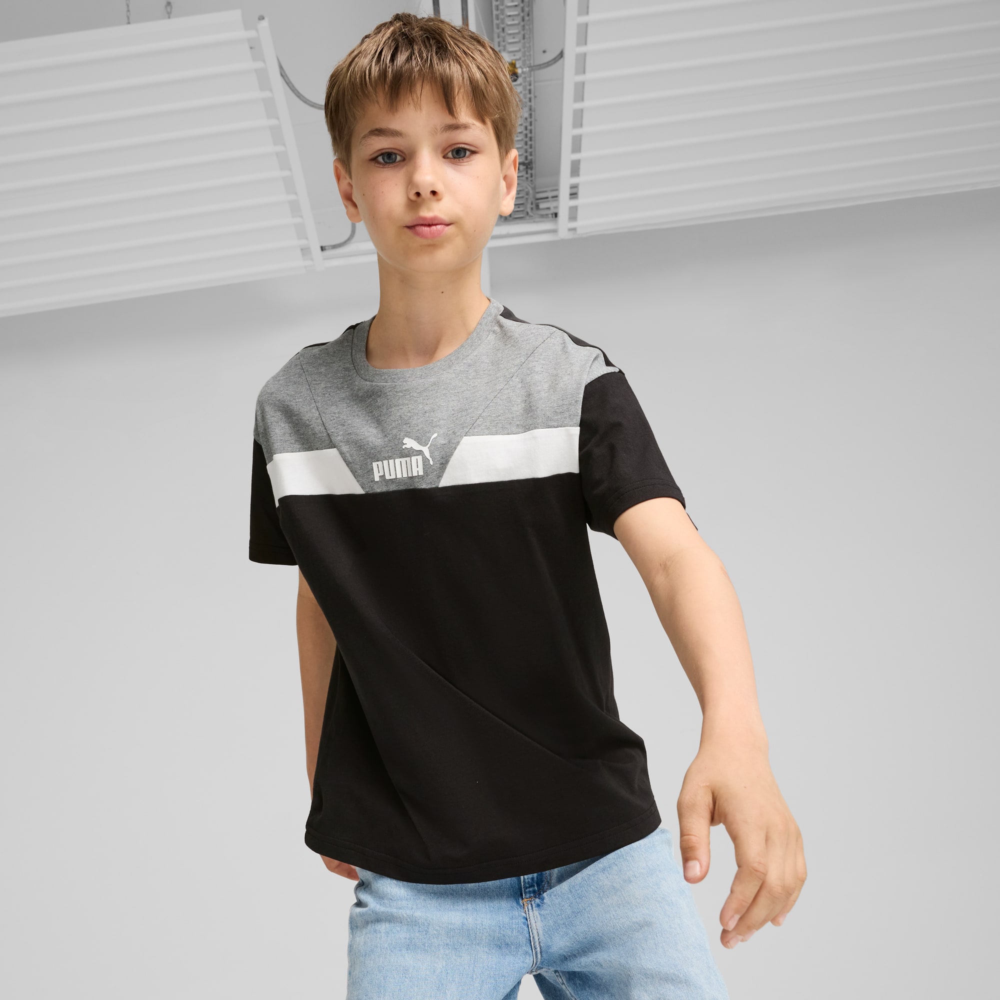 T shirt a blocchi di colore PUMA POWER per ragazzi