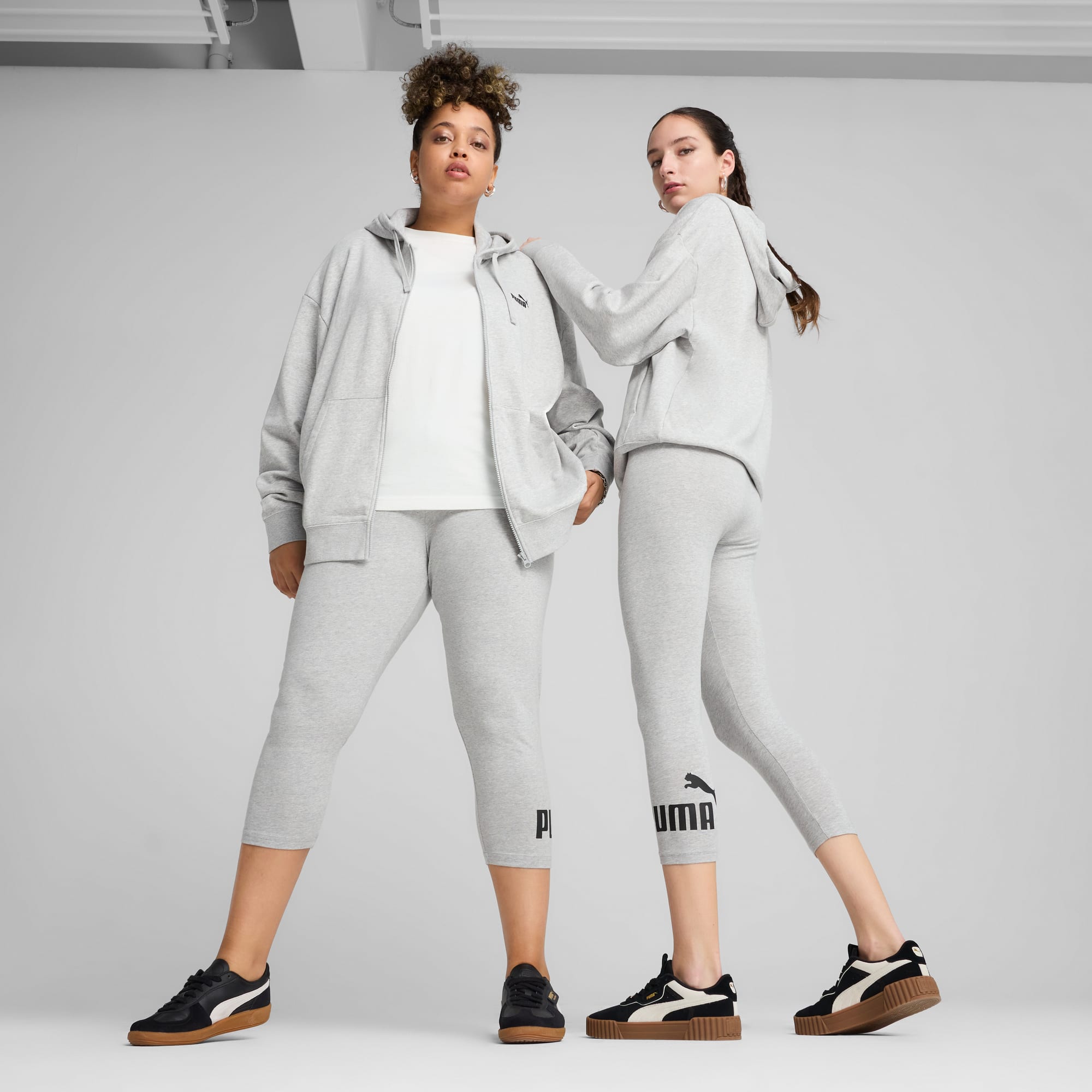 ESS No. 1 Logo 3/4 Leggings Women, Light Gray Heather, large