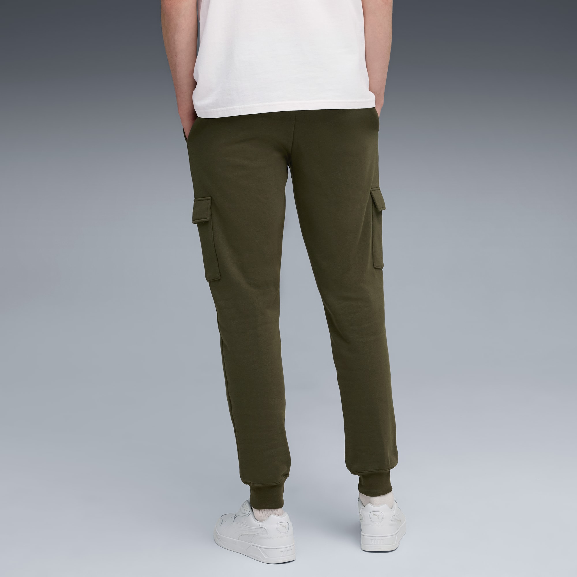 Essentials Cargo Pants Men, Dark Olive, large