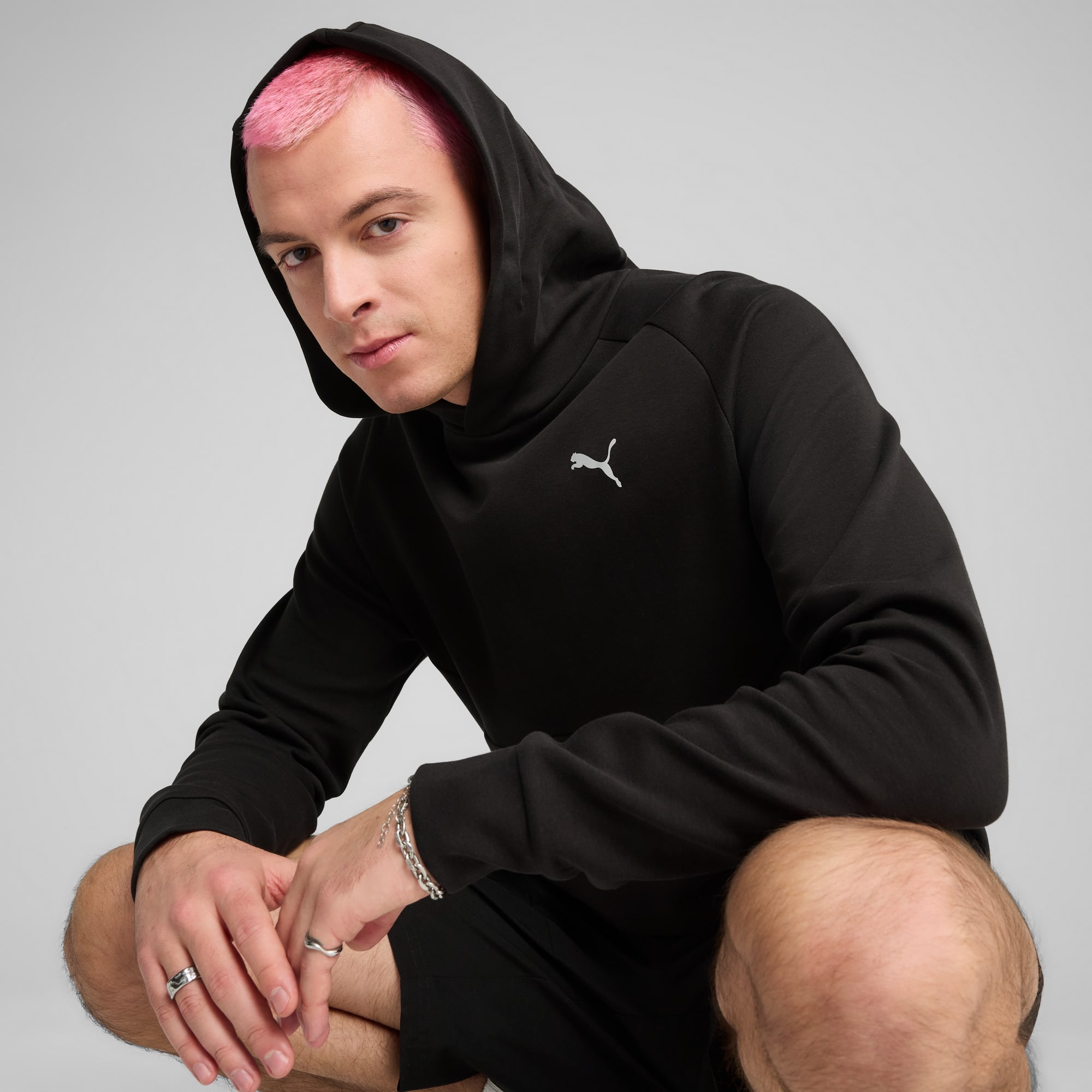 Młodzieżowa bluza z kapturem PUMATECH, PUMA Black, large
