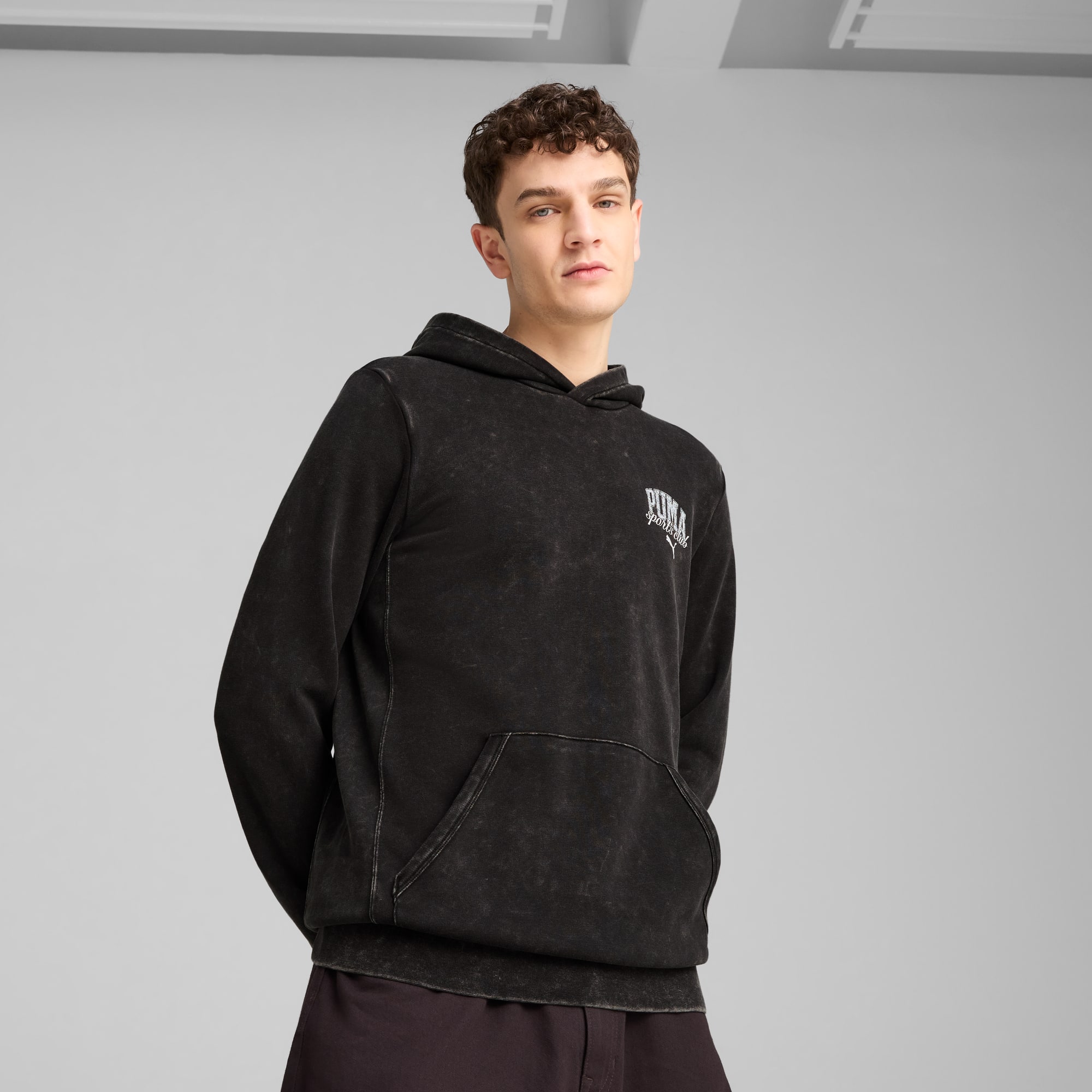 PUMA Class verwassen hoodie voor heren, PUMA Black, large