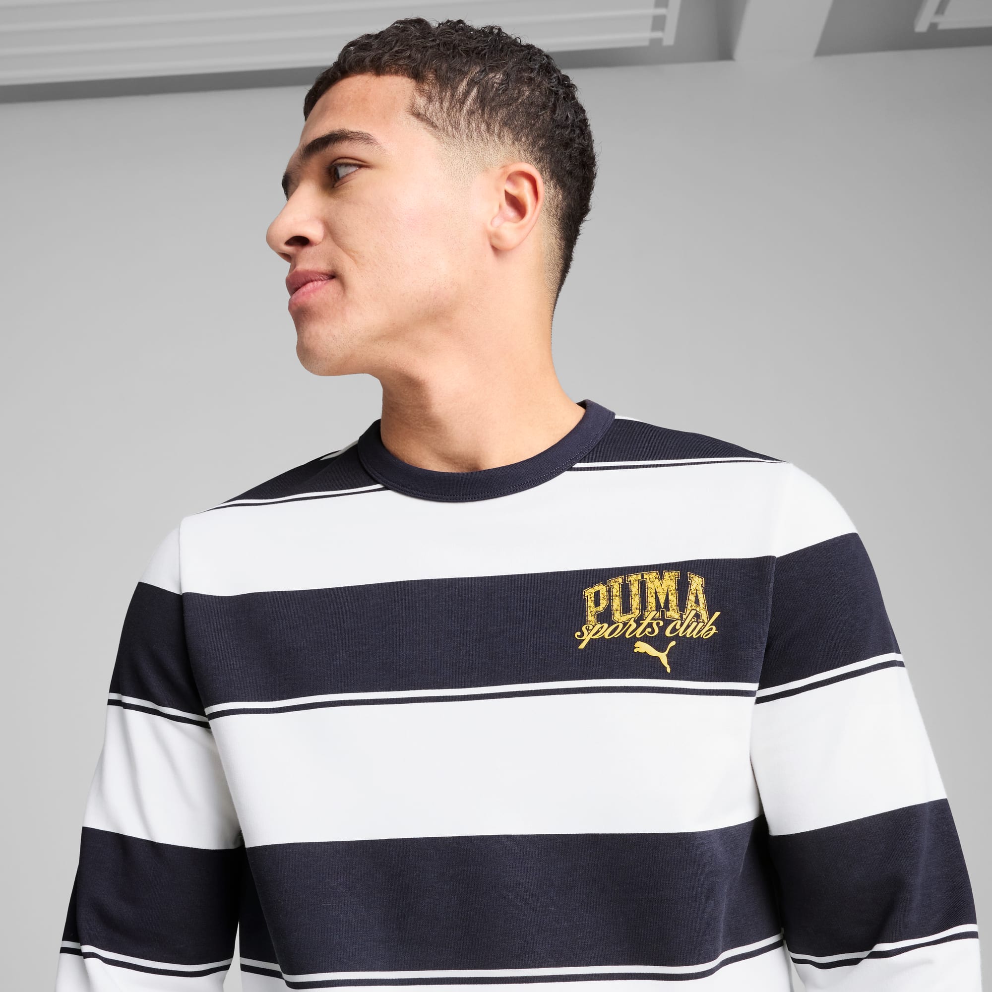 PUMA Class Men's Striped Crew Sweatshirt | PUMA