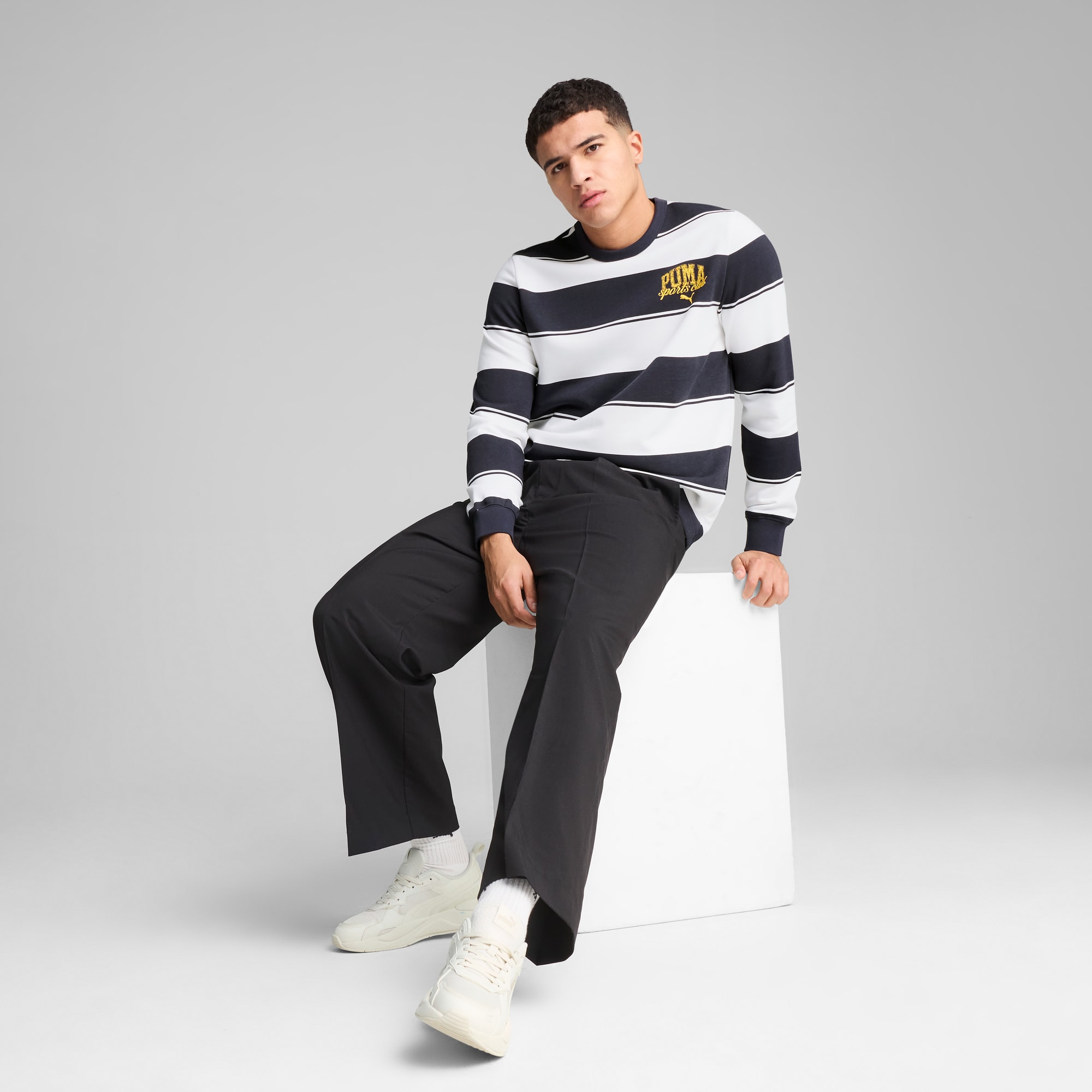 PUMA Class Striped Crew Men