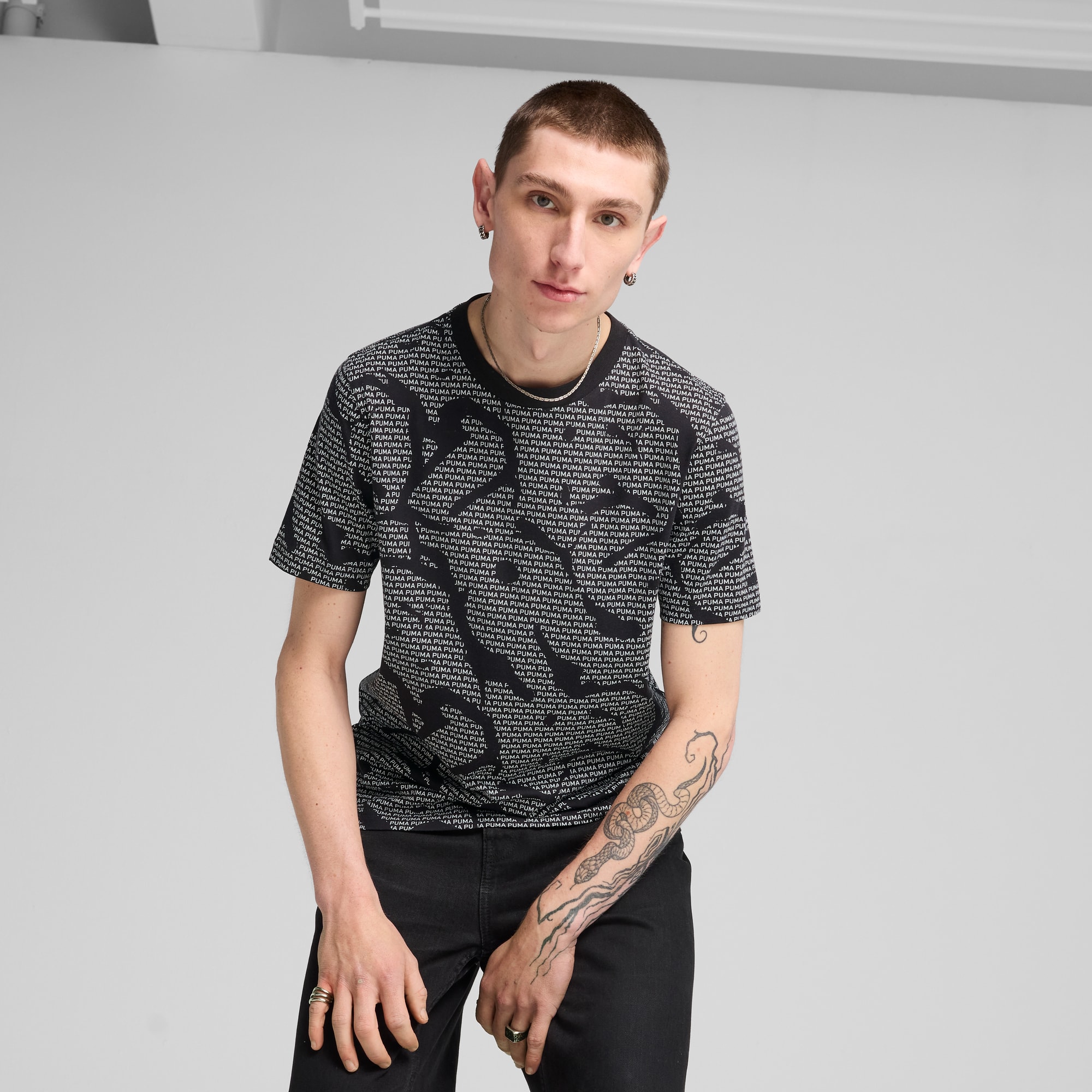 Essentials Logo Lab Tee Men, PUMA Black, large