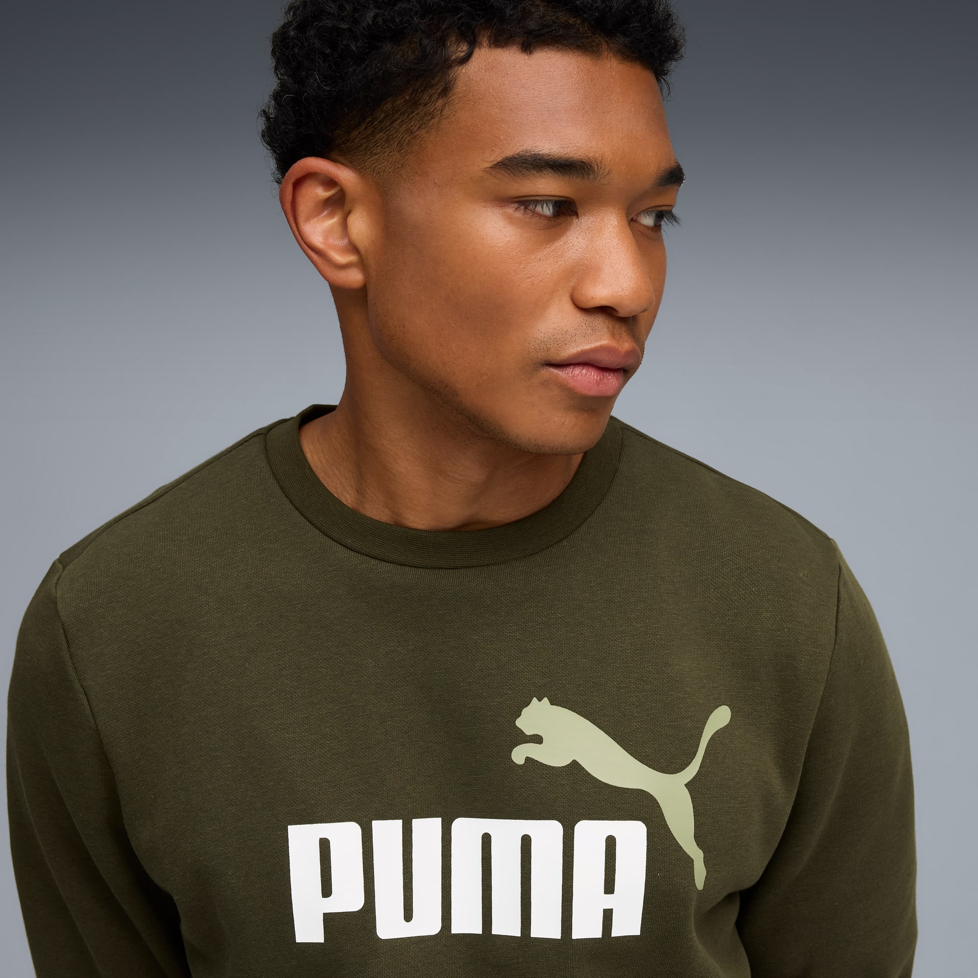 Essentials 2 Colour No. 1 Logo Fleece-Sweater Herren, Dark Olive, large