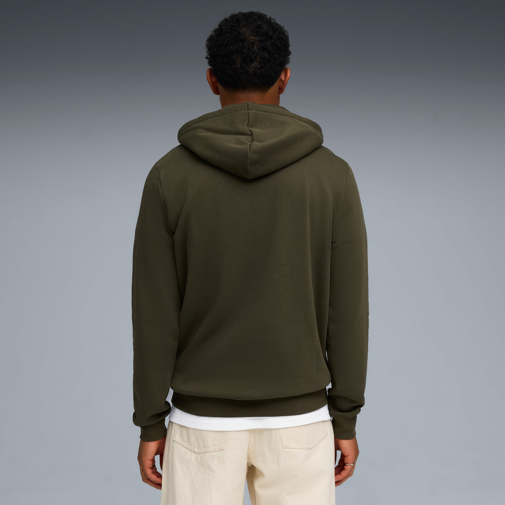 Essentials 2 Colour Small No. 1 Logo Hoodie Herren, Dark Olive, large