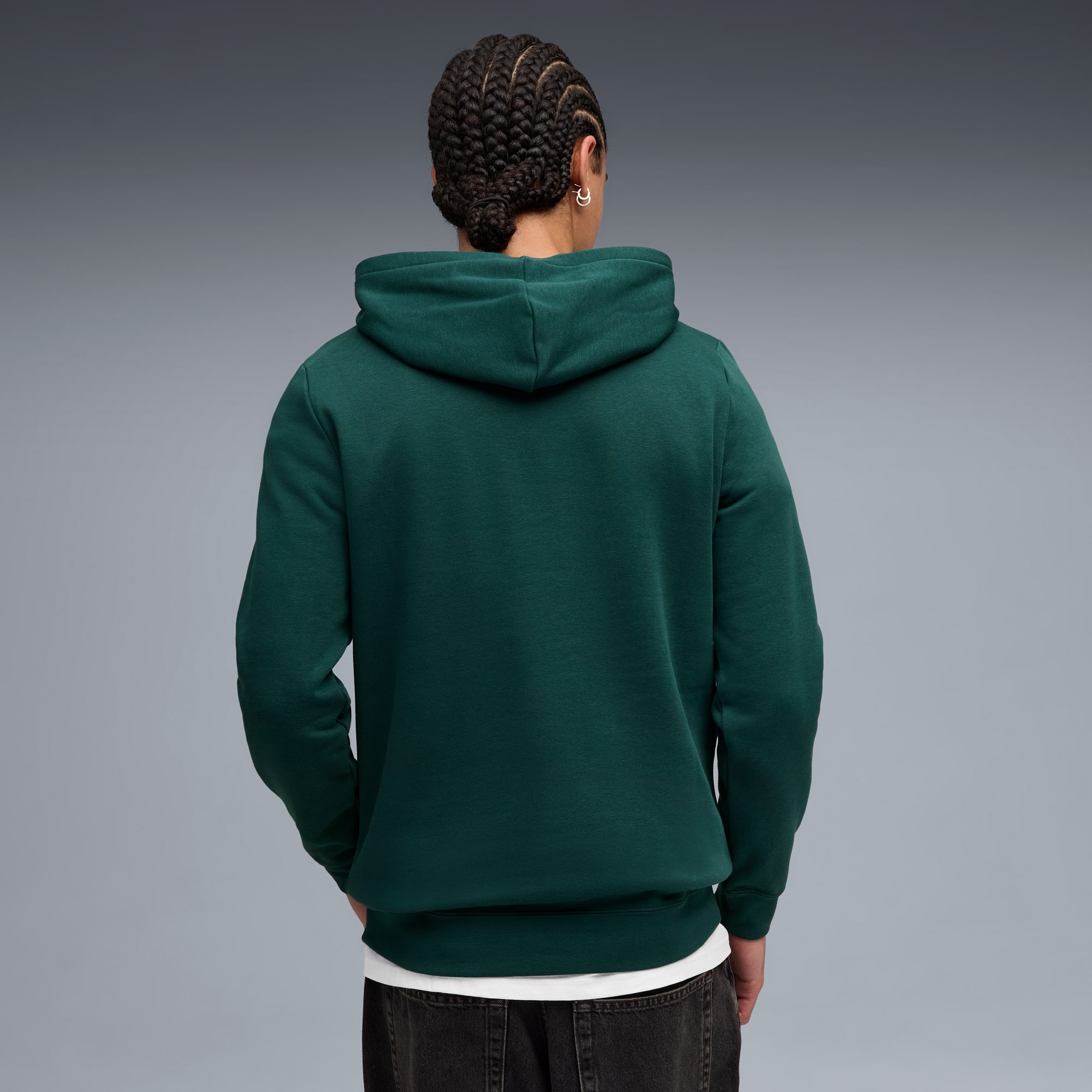 Felpa con cappuccio Essentials con logo piccolo N. 1 bicolore da uomo, Green Terrain, large
