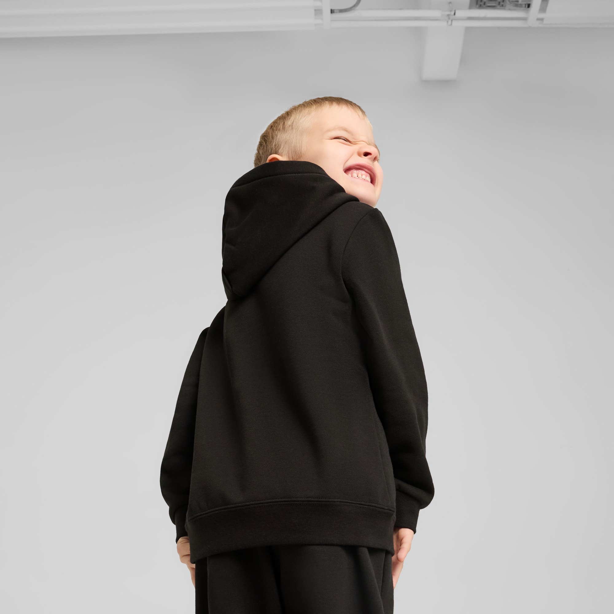 ESS No. 1 Logo Fleece Hoodie Kids, PUMA Black, large