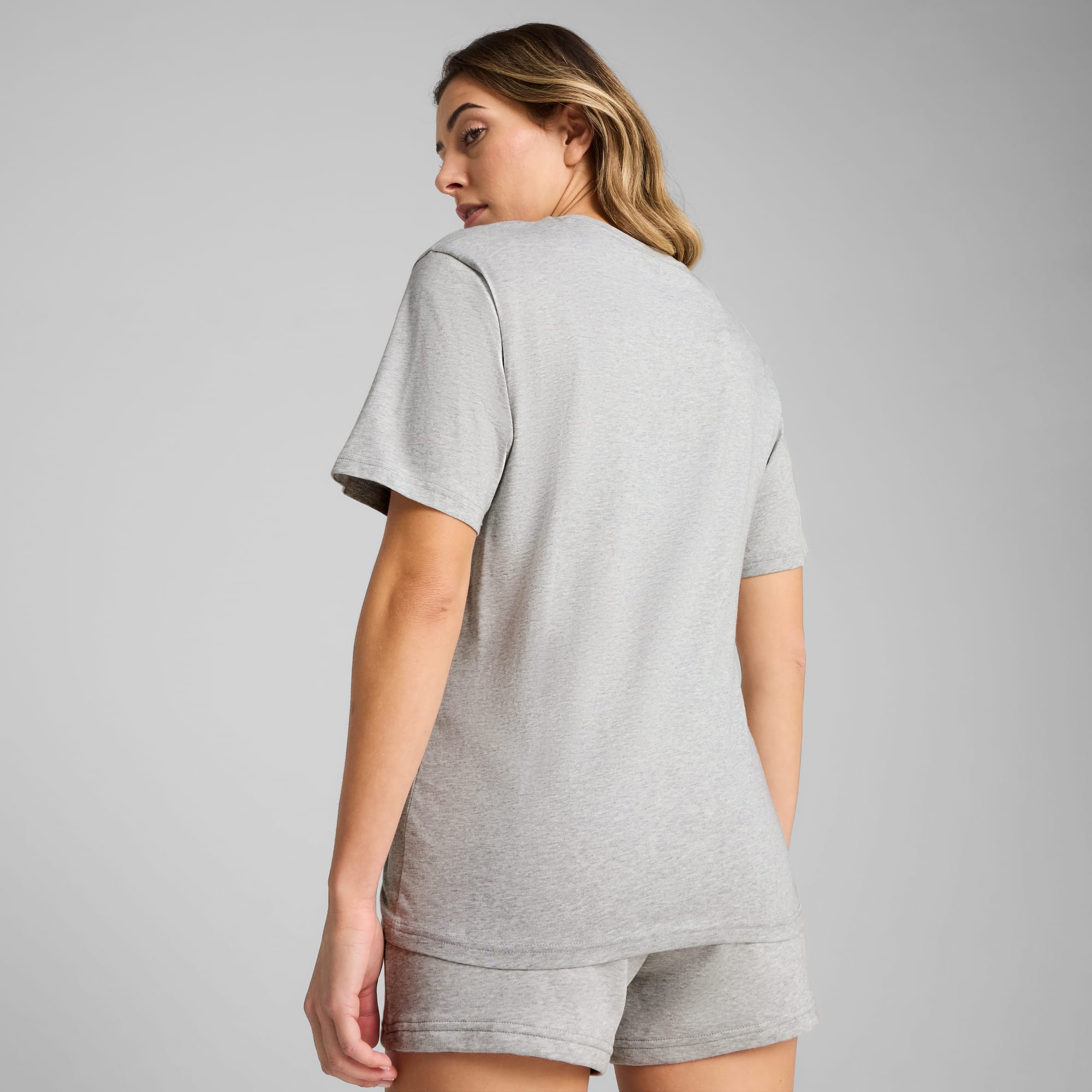 Essentials No. 1 Logo relaxed T-shirt voor dames, Light Gray Heather, large