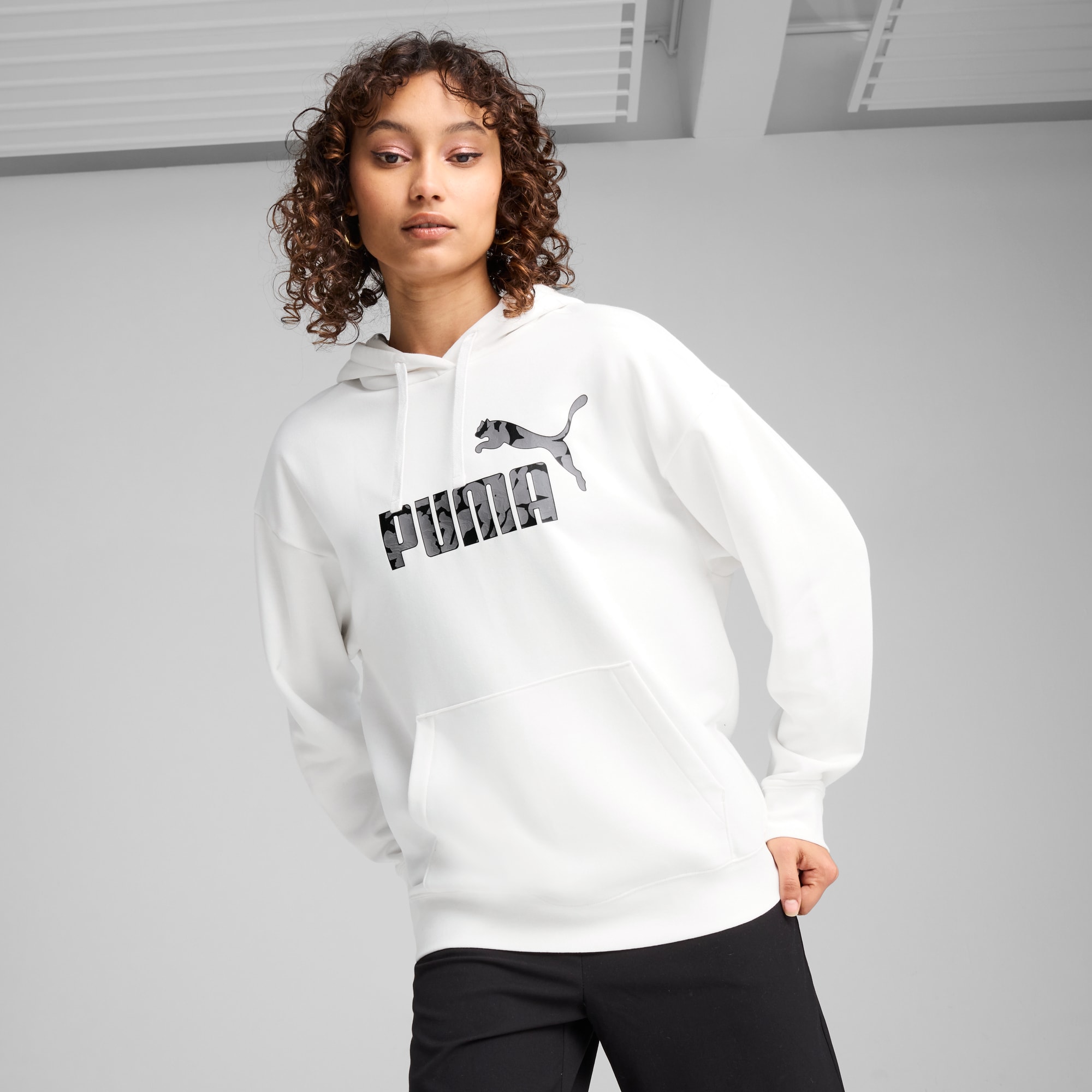 ESS NATURE 2.0 Comfort Hoodie Women, PUMA White, large