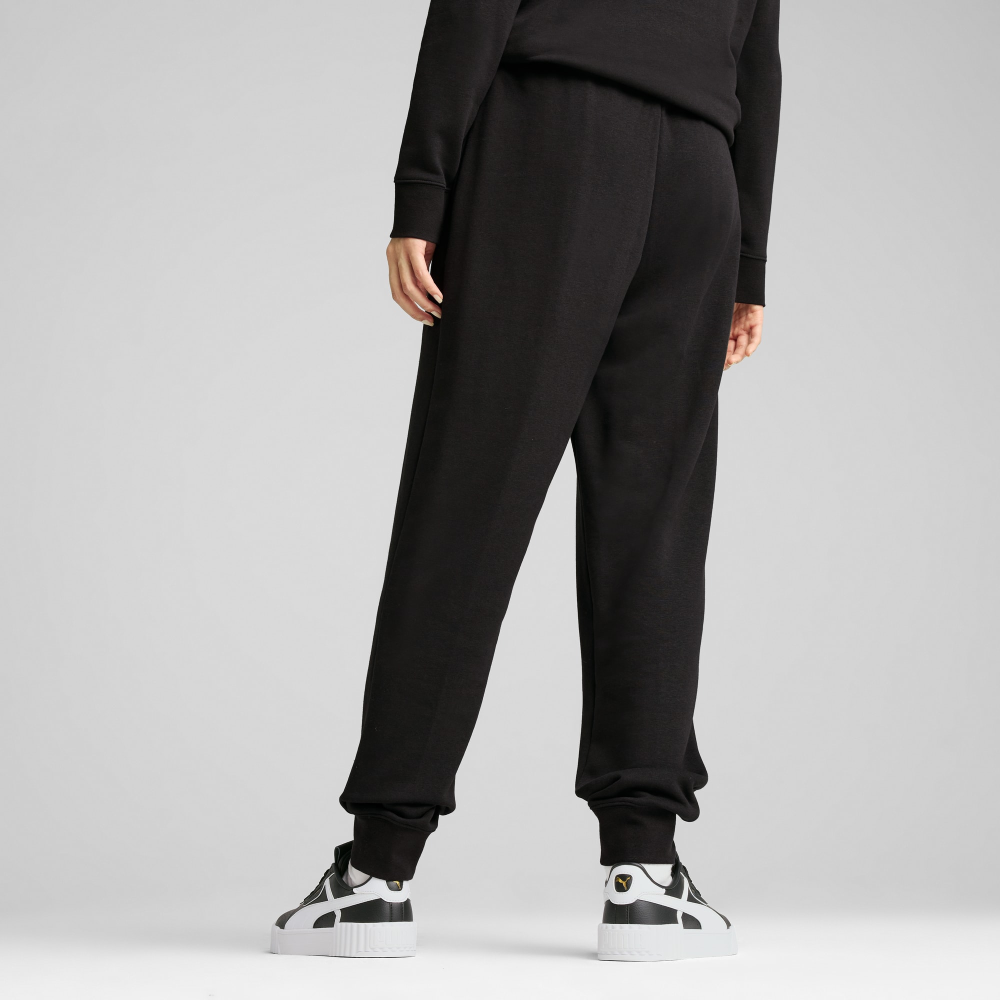 ESS METALLIC Sweatpants Women, PUMA Black-Metallic Gold, large