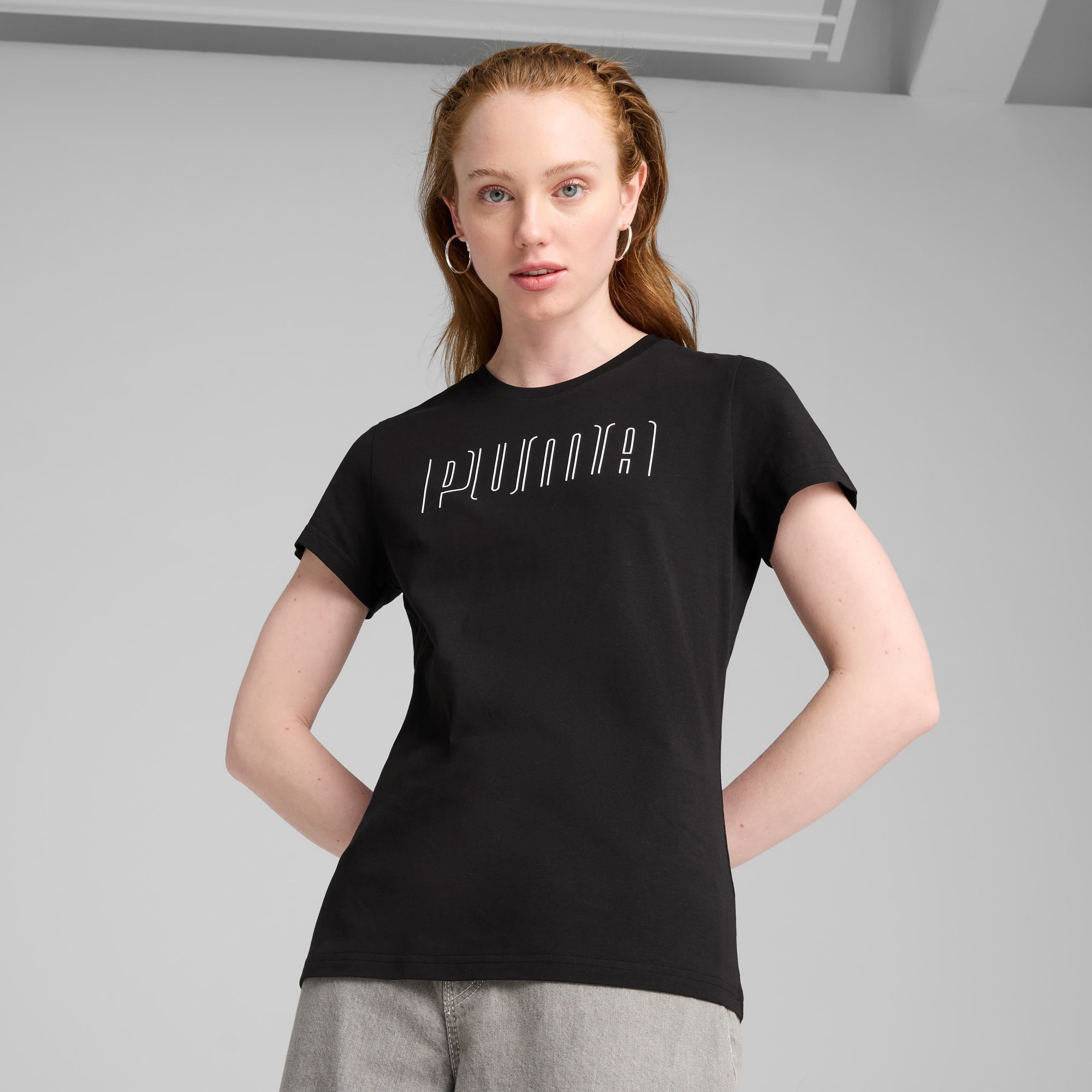 PUMA SPORT Graphic Tee Women, PUMA Black, large