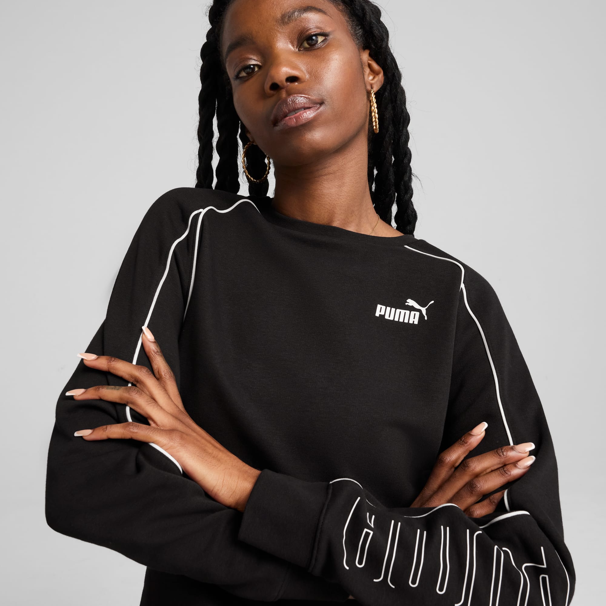 PUMA SPORT Relaxed Crew Sweater Women, PUMA Black, large