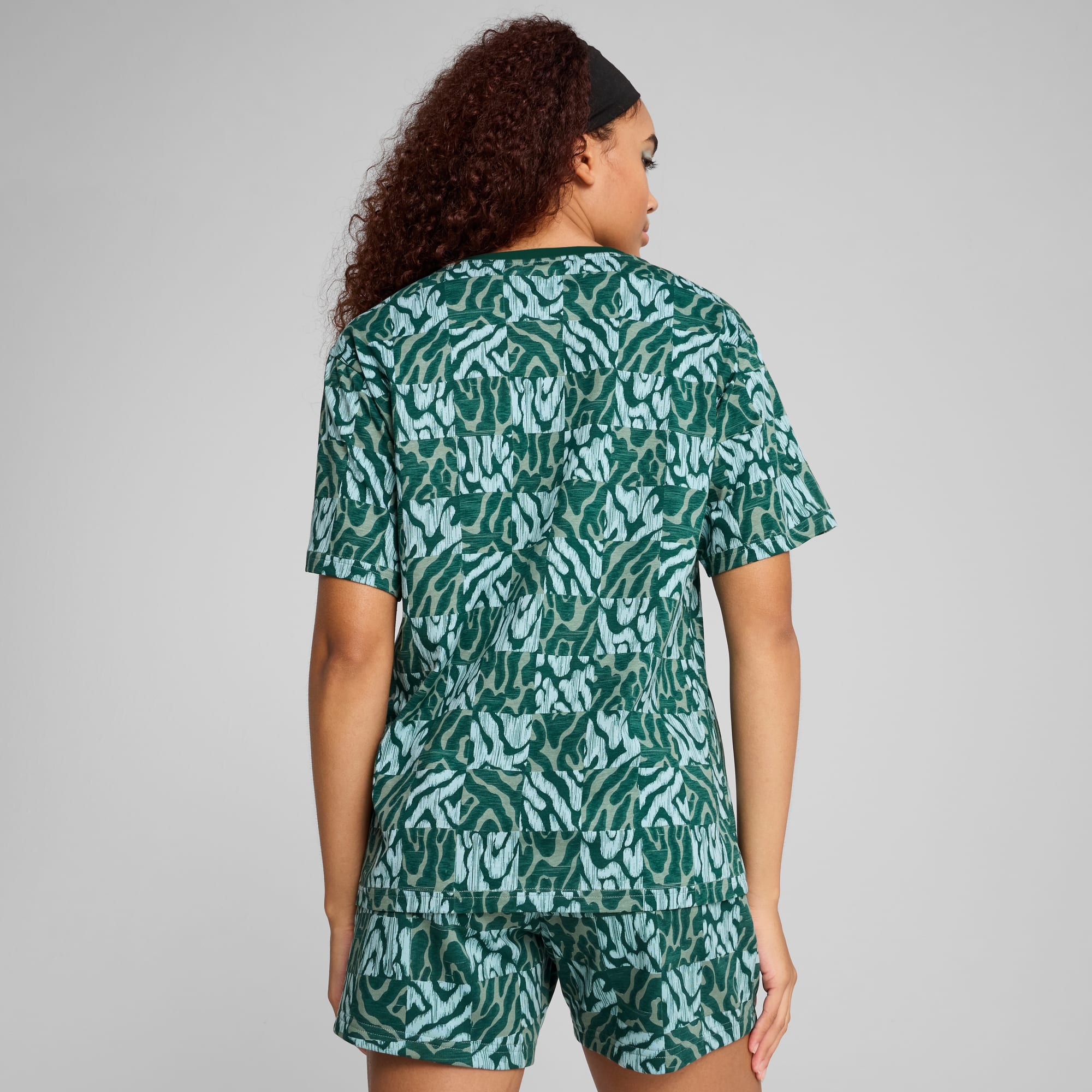 ESS GRAPHIC Relaxed T-Shirt Damen, Green Moon, large