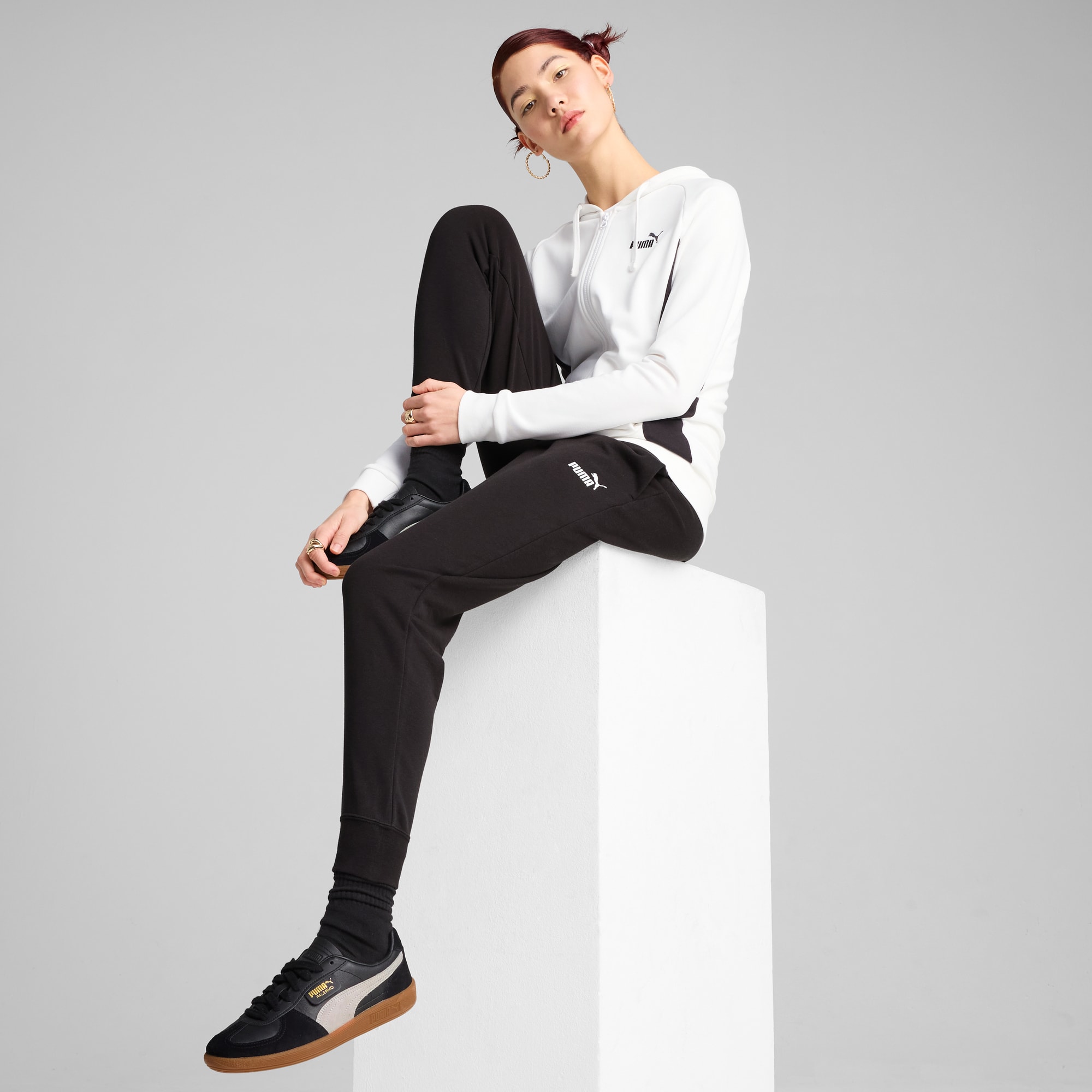 Tuta con cappuccio da donna, PUMA White, large