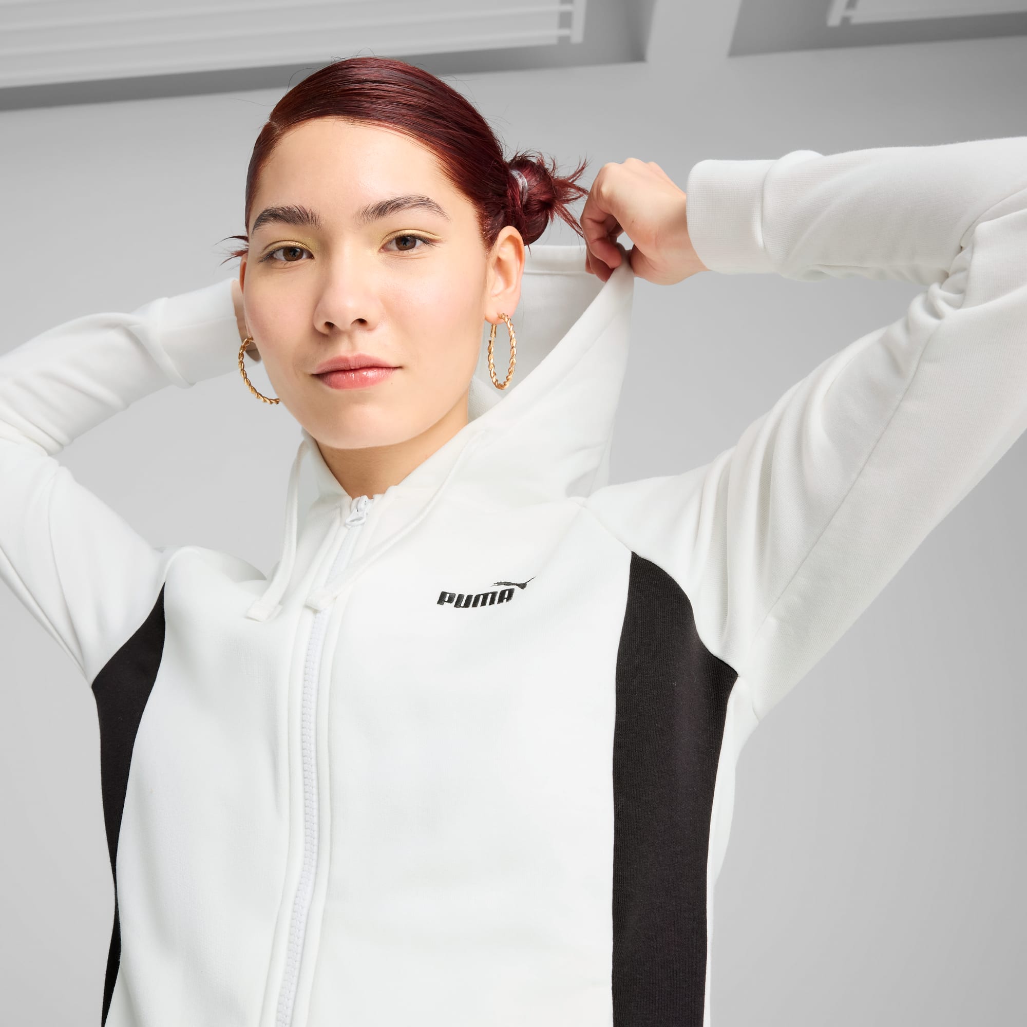 Tuta con cappuccio da donna, PUMA White, large
