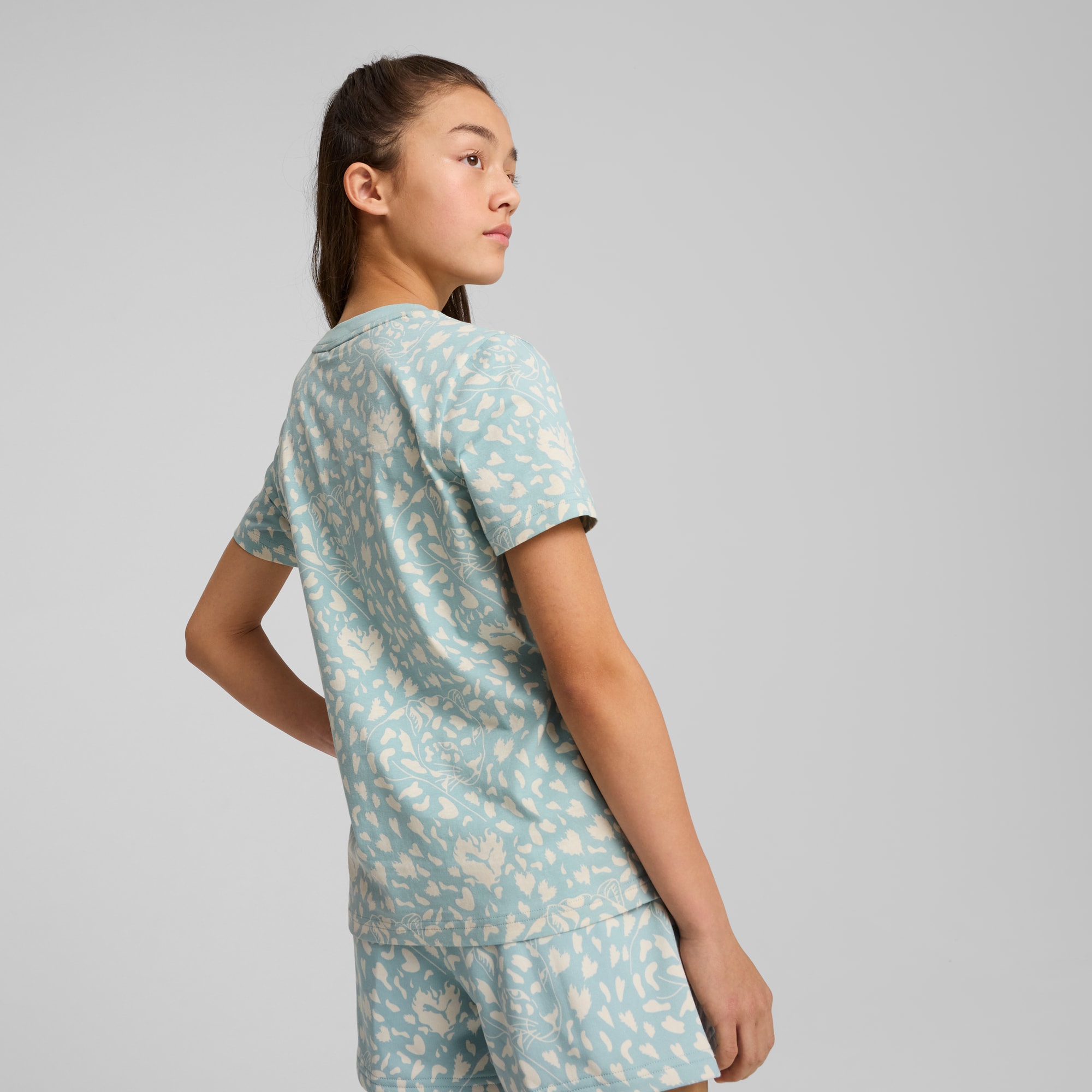 FLAMING LOVE All-Over Print Tee Youth, Modern Mint, large